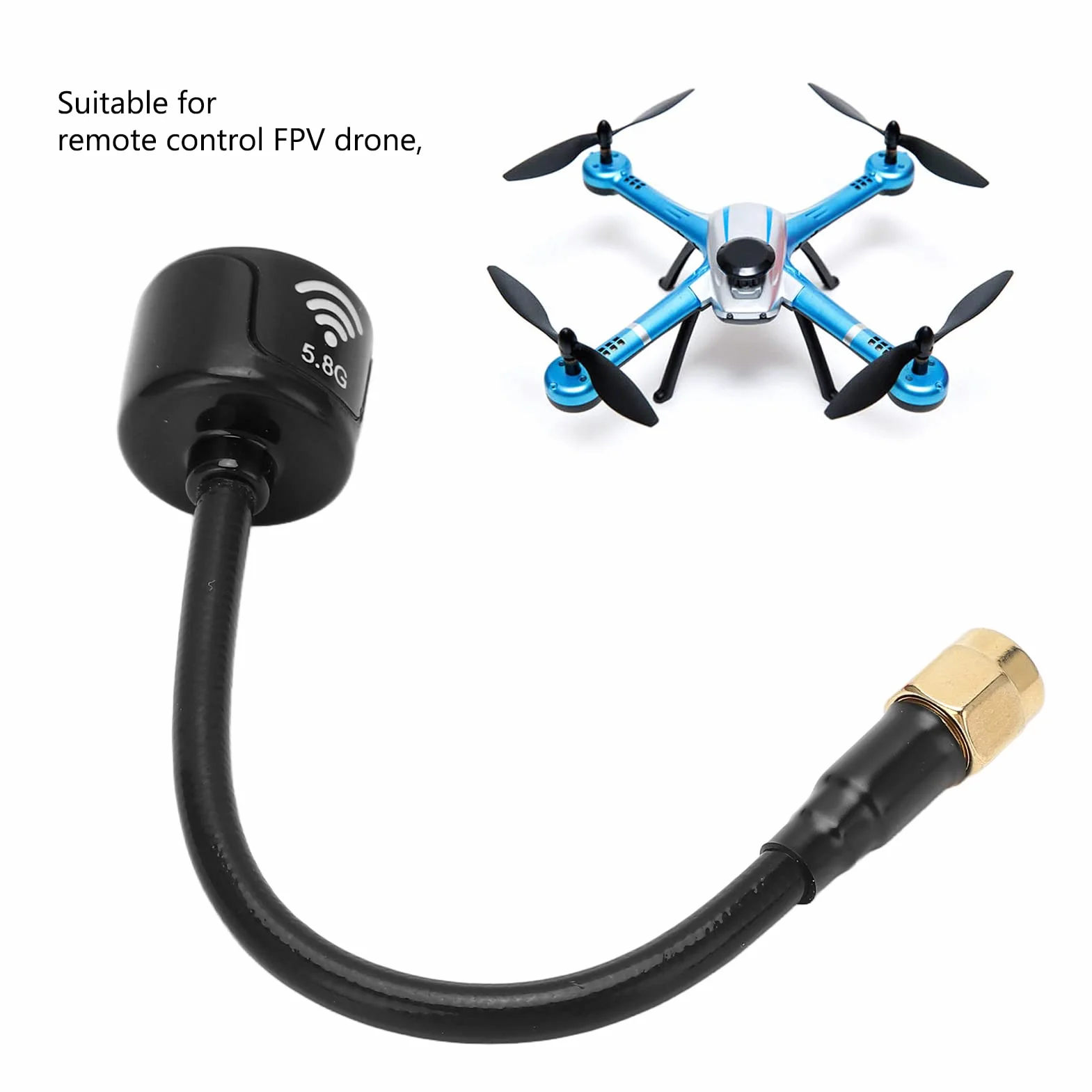 Antena 125 Mm 5,8 GHz 2,5 Dbi do Zdalnego Sterowania FPV Drone Odporna na Uderzenia Antena Zysku RHCP (Czarny)