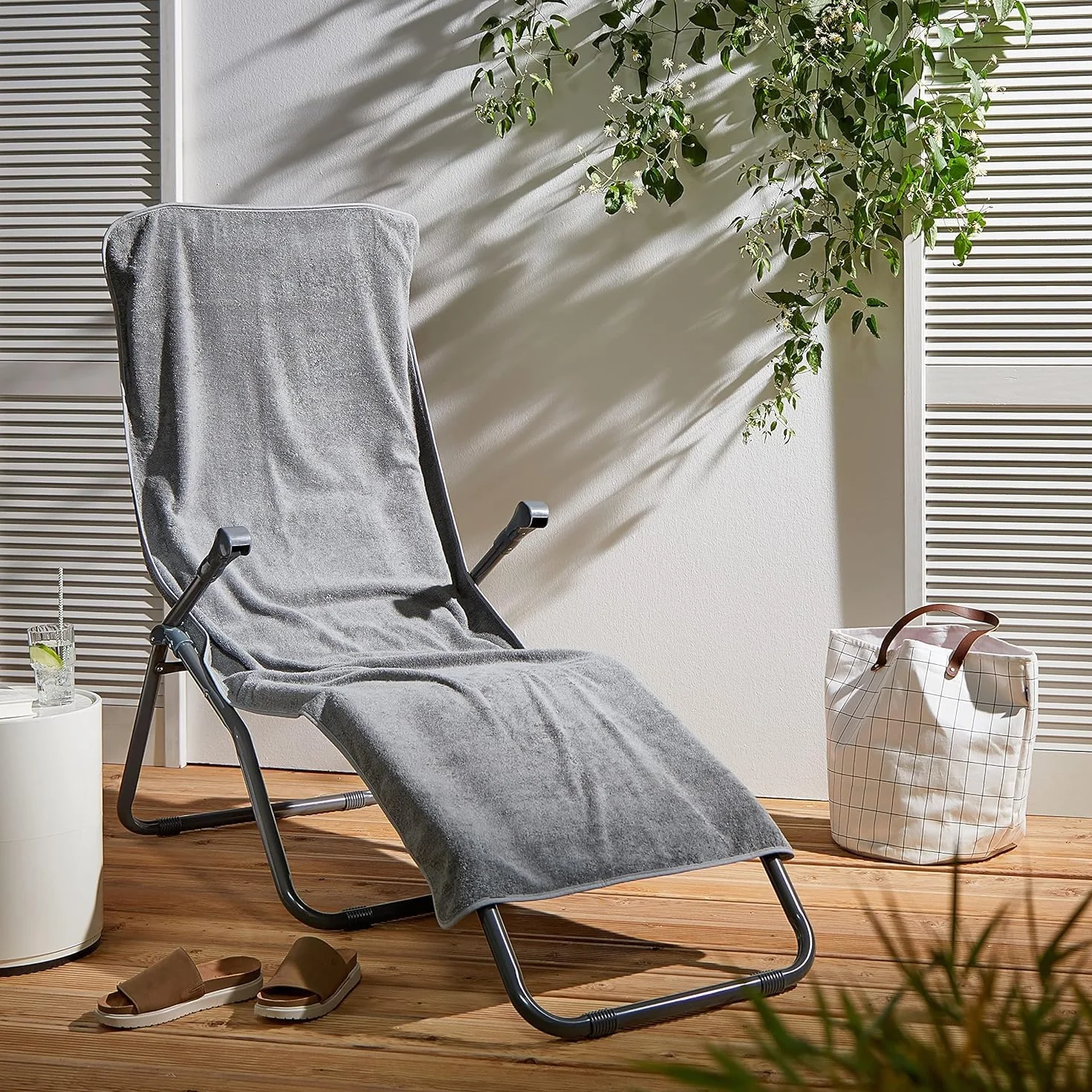 Brandsseller Pokrowiec ochronny na leżak ogrodowy 75 x 200 cm szary