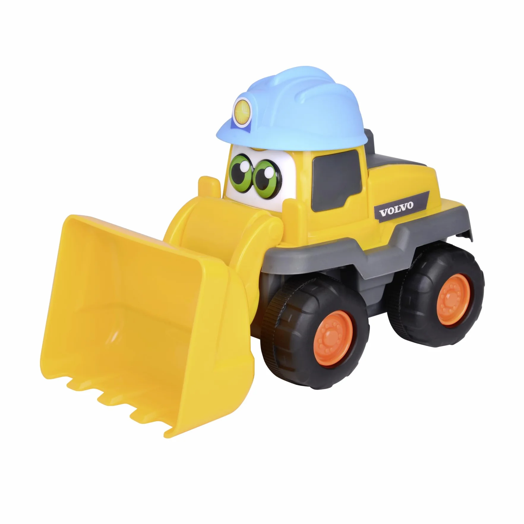 Dickie Toys ABC 204114012 Pojazd budowlany Lucy Loader 25 cm dla dzieci od 1 roku życia, ładowarka Volvo z łyżką do kopania i piszczącym klaksonem, samochodzik dla niemowląt i dzieci od 12 miesiąca