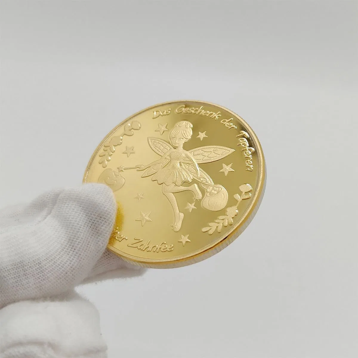 WANGCL 10 SZT. Monety Wróżki Zębuszki Kolorowe Złote Monety Prezent Wróżki Zębuszki Złote Monety Z Różnymi Wzorami Po Obu Stronach Złota Moneta Szczęścia Zębu