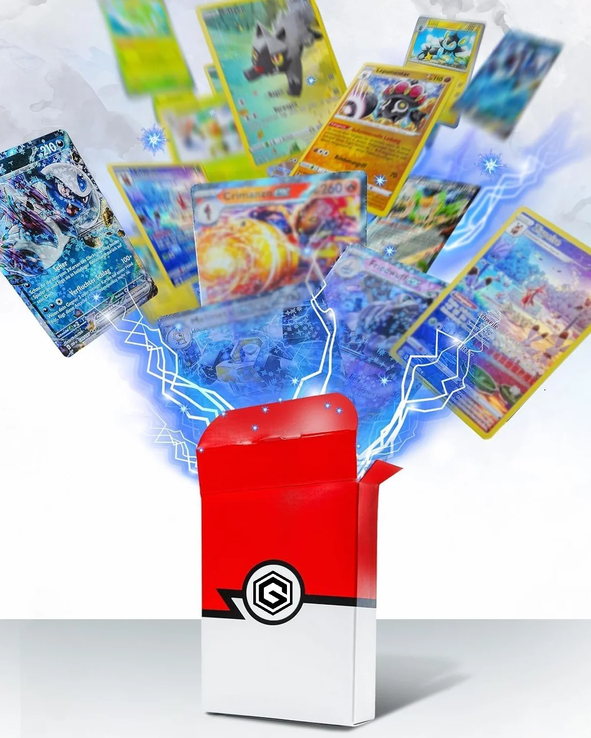Pokemon karty w języku niemieckim – 50 oryginalnych kart Holo z rzadkimi kartami – indywidualny zestaw kompatybilny z kartami Pokemon