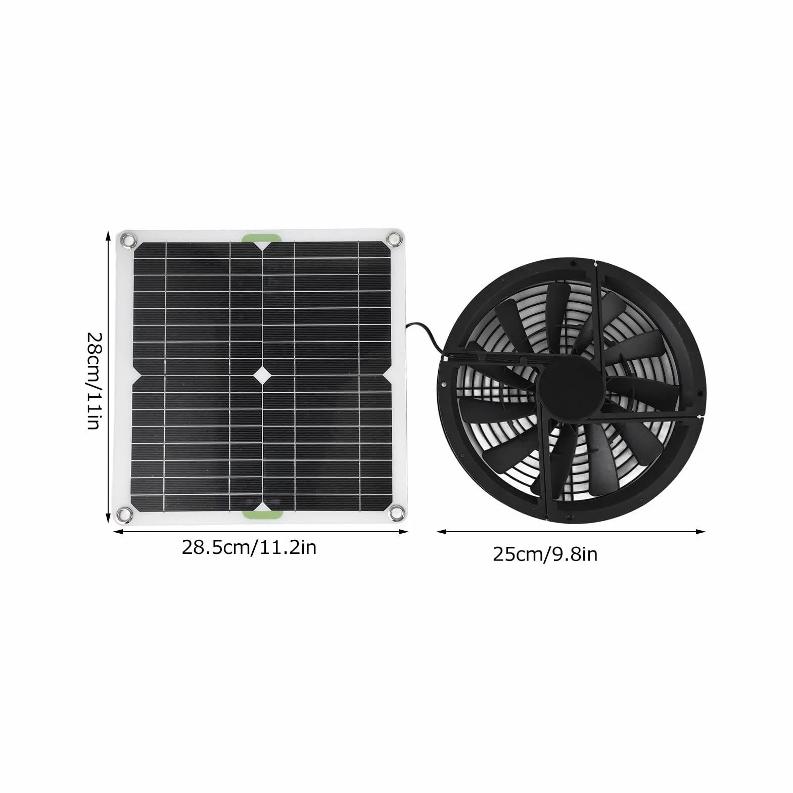 Wentylator solarny z panelem słonecznym do kurnika szklarni