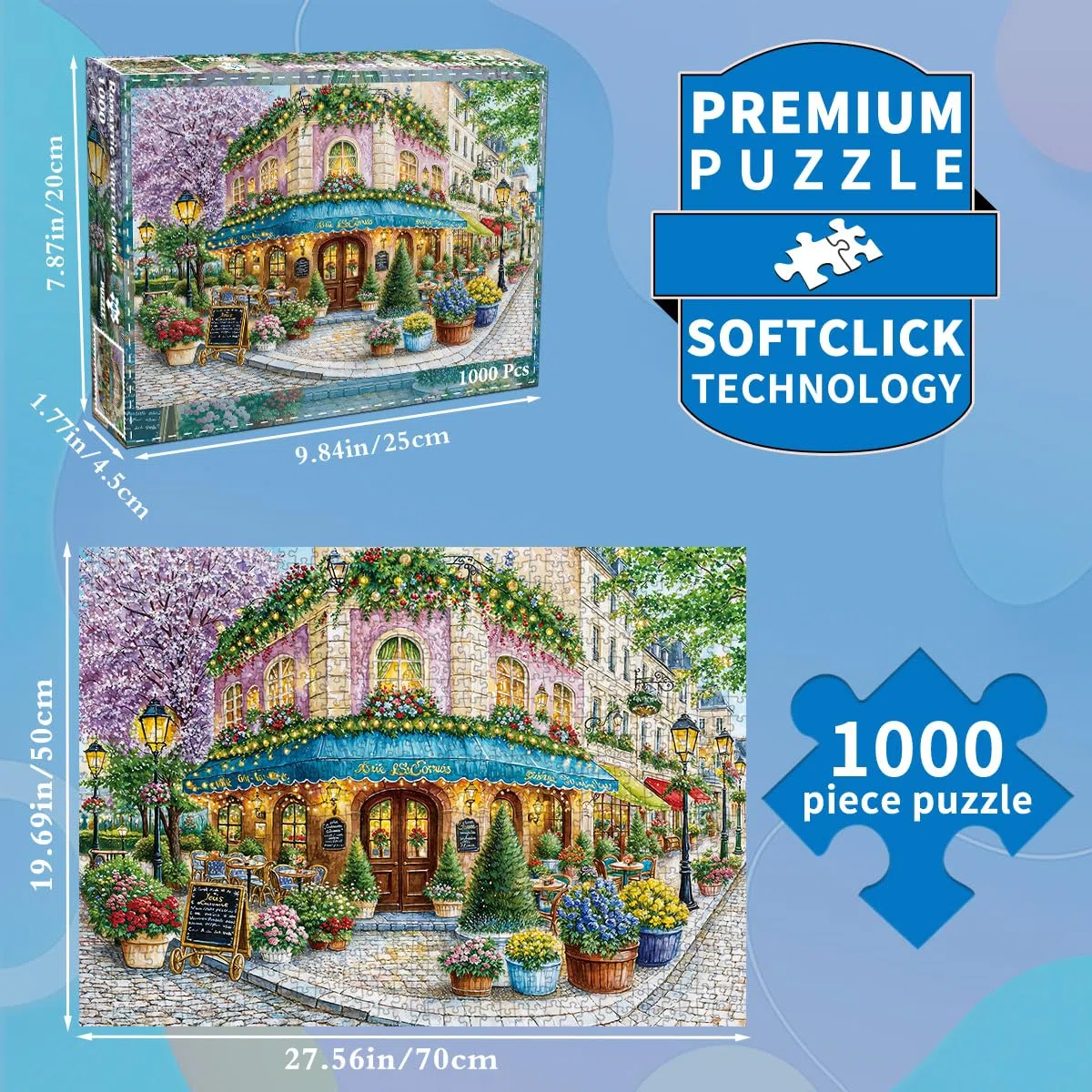 Puzzle 1000 elementów dla dorosłych, klasyczna gra edukacyjna, piękna dekoracja, romantyczne puzzle na rogu ulicy, prezenty