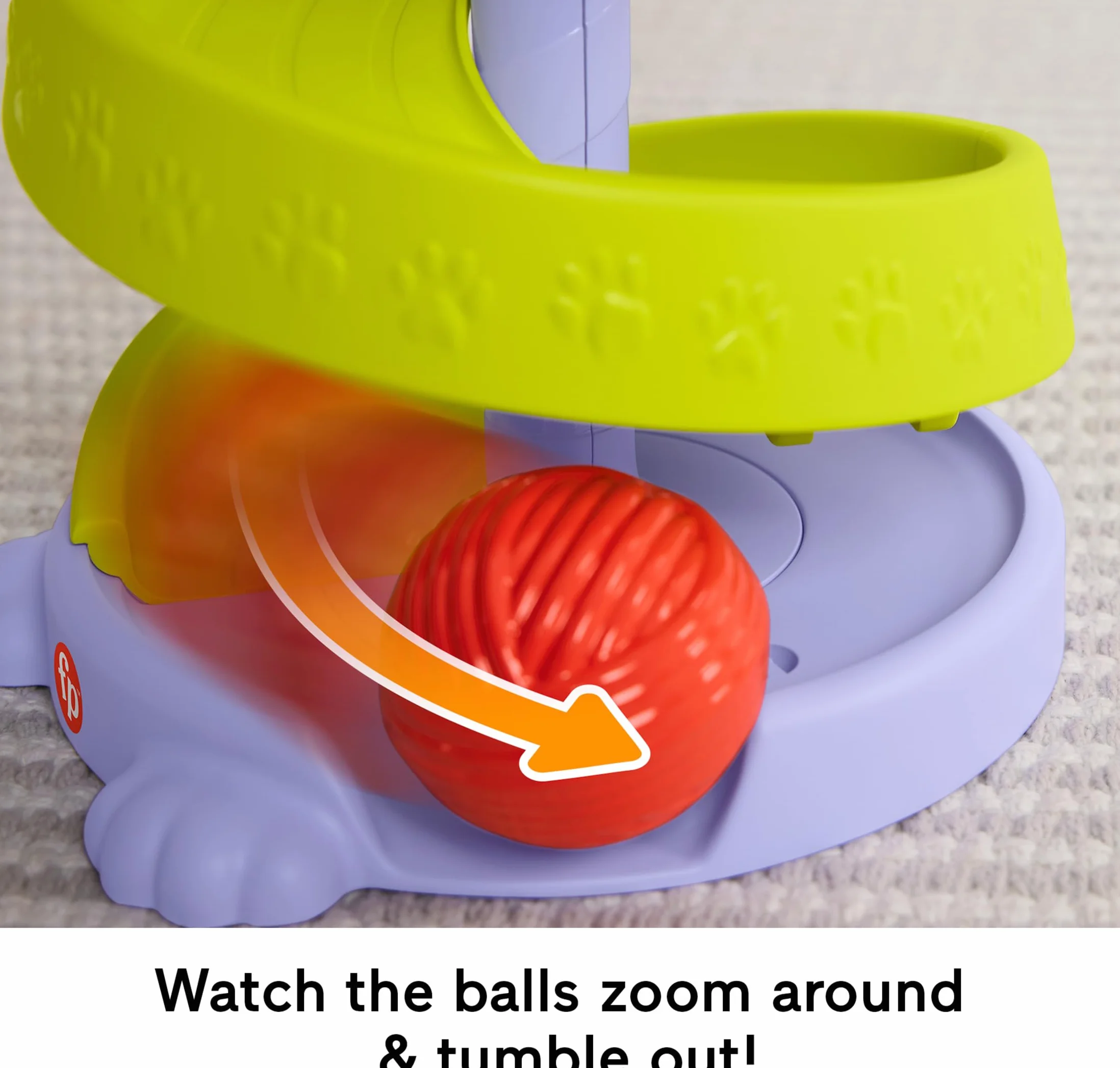 Fisher-Price Zabawka dla niemowląt i małych dzieci FP Pets Purrr-FECT Ball Tower Centrum aktywności do zabawy rozwojowej w wieku 9 lat