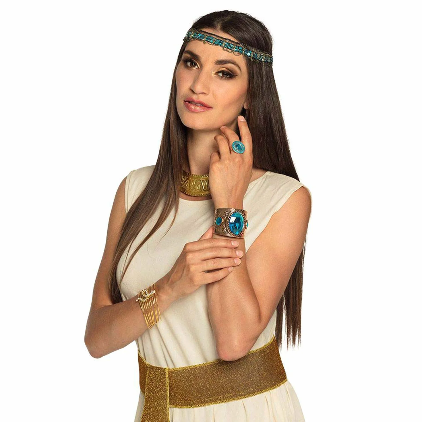 Boland 64423 – naszyjnik Noble of the Nile, złoty łańcuszek, Egipterka, Cleopatra, modna biżuteria, karnawał, impreza tematyczna