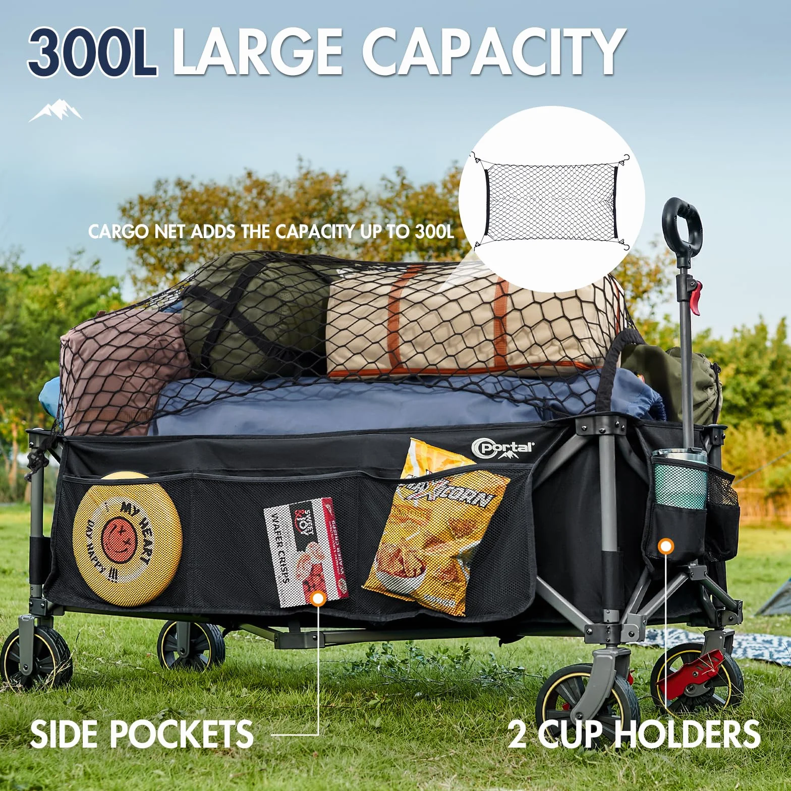 Składany wózek transportowy XXXL 400 l, 160 kg, niebieski