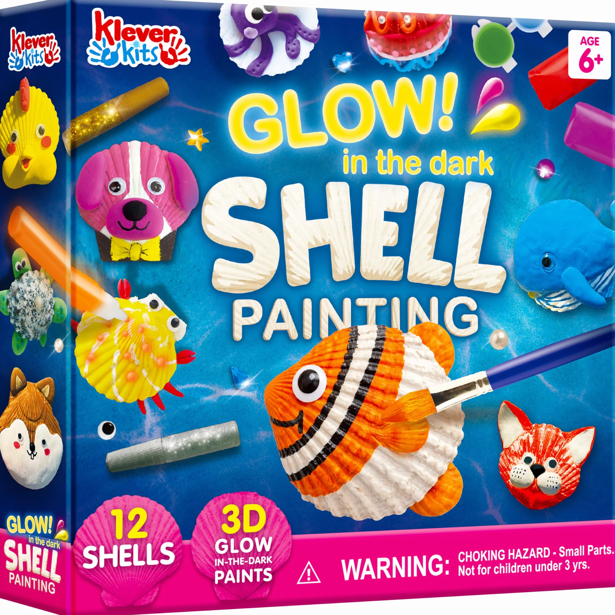 Klever Kits Shell Painting Zestaw do malowania muszli dla dzieci, kreatywne dla dziewczynek, zestaw DIY do majsterkowania, zestaw do majsterkowania dla dzieci od 6 7 8 9-12 lat, majsterkowanie na