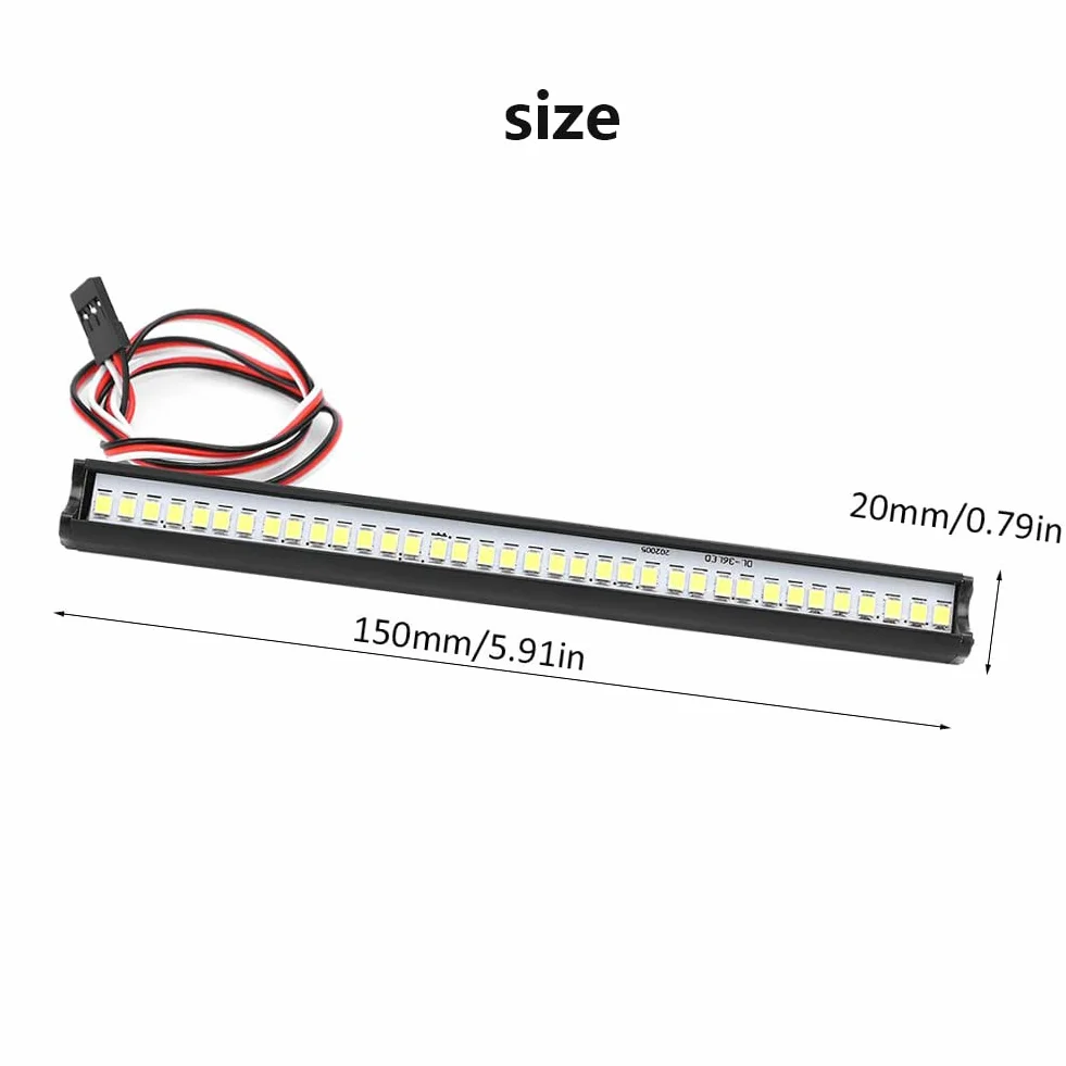 WANGCL Listwa świetlna LED 150 mm 36 LED do samochodu RC 1/10 kompatybilny z TRX4 SCX10 90046 D90