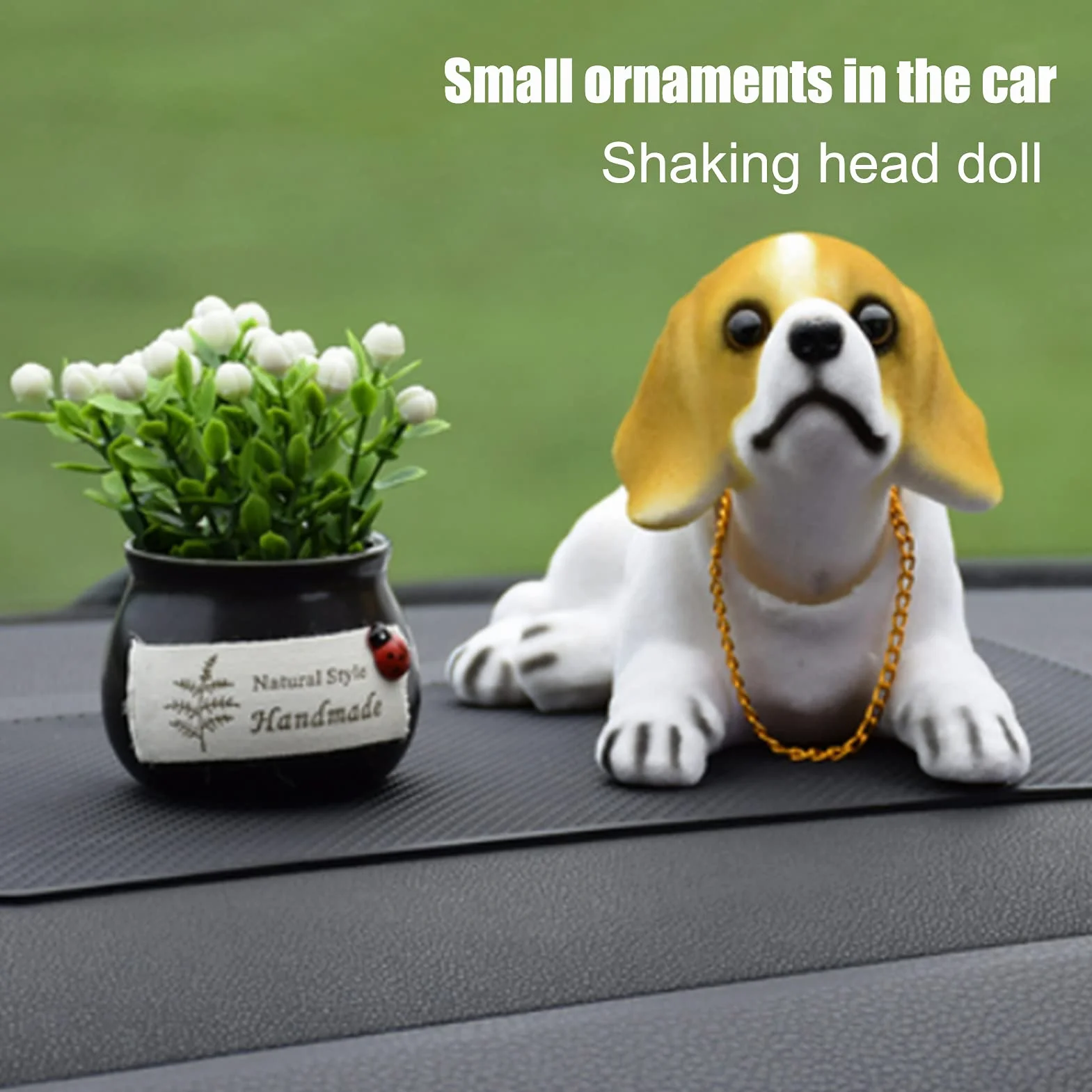Bobbleheads dla psa na deskę rozdzielczą samochodu, żywica bobbleheads, dekoracje samochodowe dla psa, dekoracja wnętrza samochodu, ozdoby dekoracyjne (Beagle)