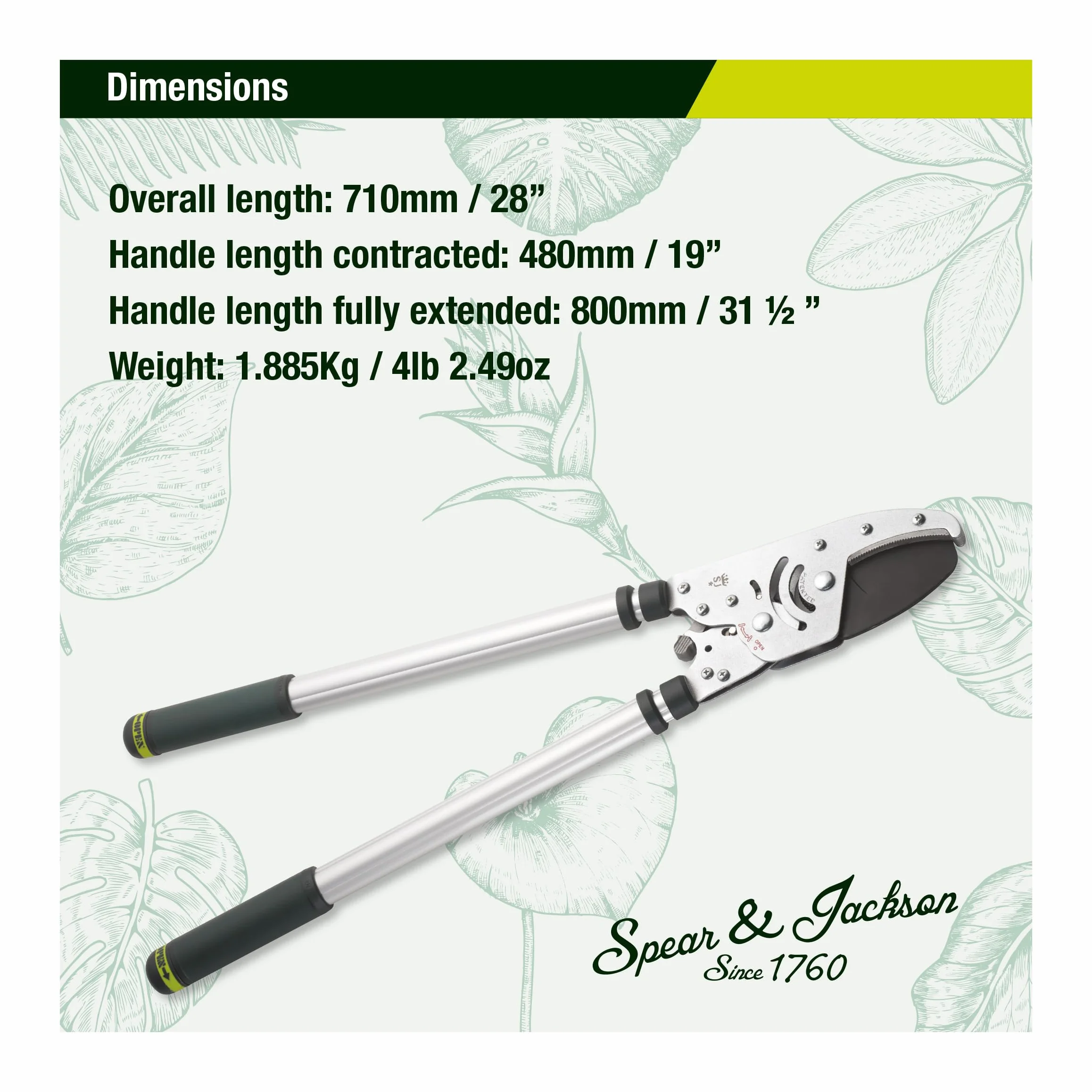 Spear & Jackson 8290KEW Razorsharp Sekator kowadełkowy teleskopowy