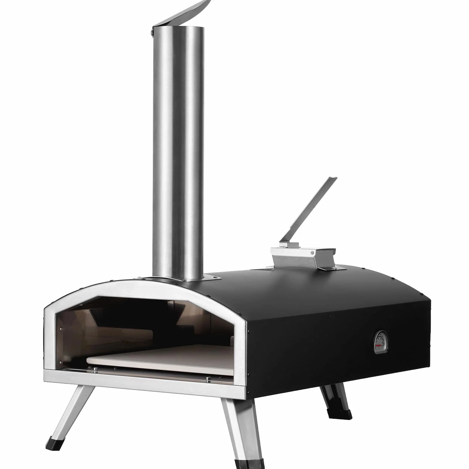 VEVOR Przenośny piec do pizzy 30 cm pellet węgiel drzewny potrójny grill żelazny z kamieniem i pokrowcem