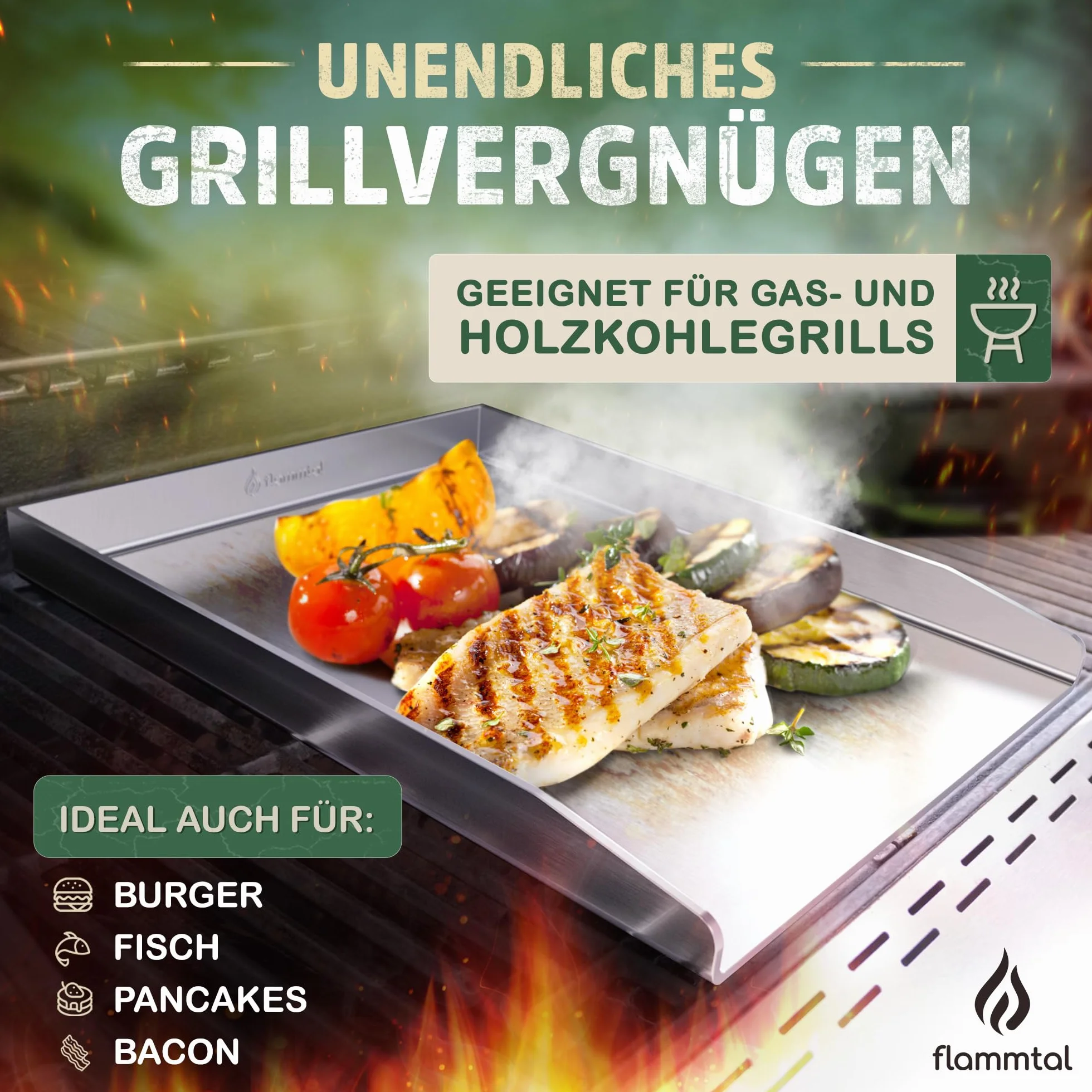 Płyta grillowa ze stali nierdzewnej 4 mm 40x30 cm Plancha do grilla gazowego z zestawem