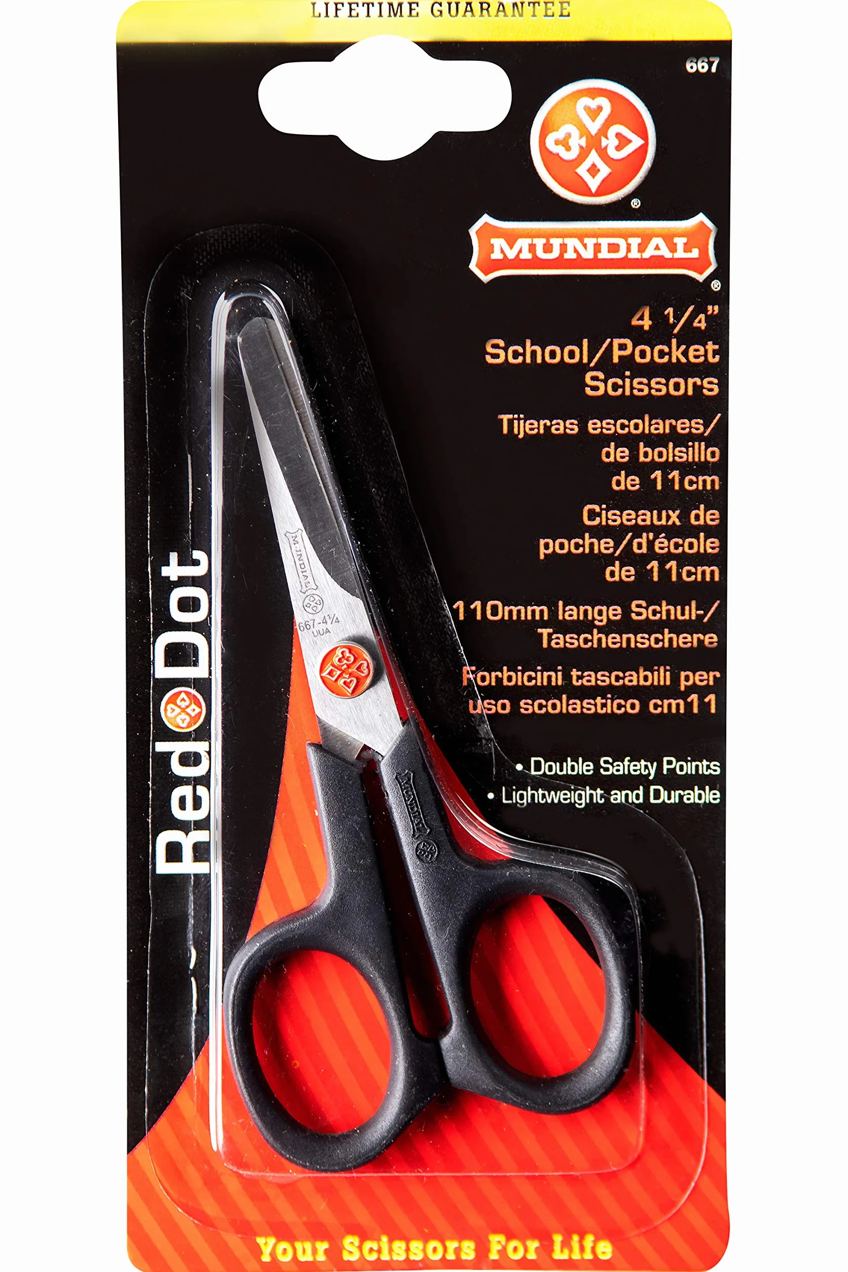 Mundial BP667 Nożyczki szkolne/kieszonkowe Red Dot 4 1/10.2 cm