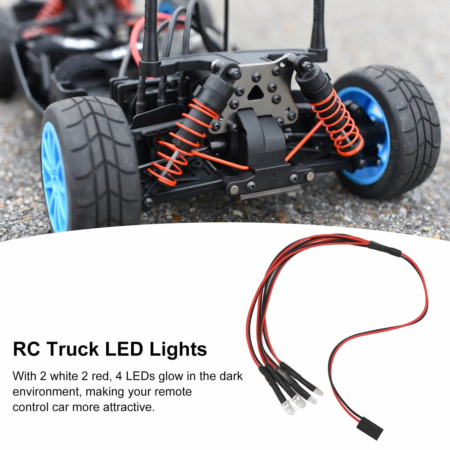 Światło LED Samochodu RC 4 Diody LED Axial SCX24 1/24 Części Modernizacyjne