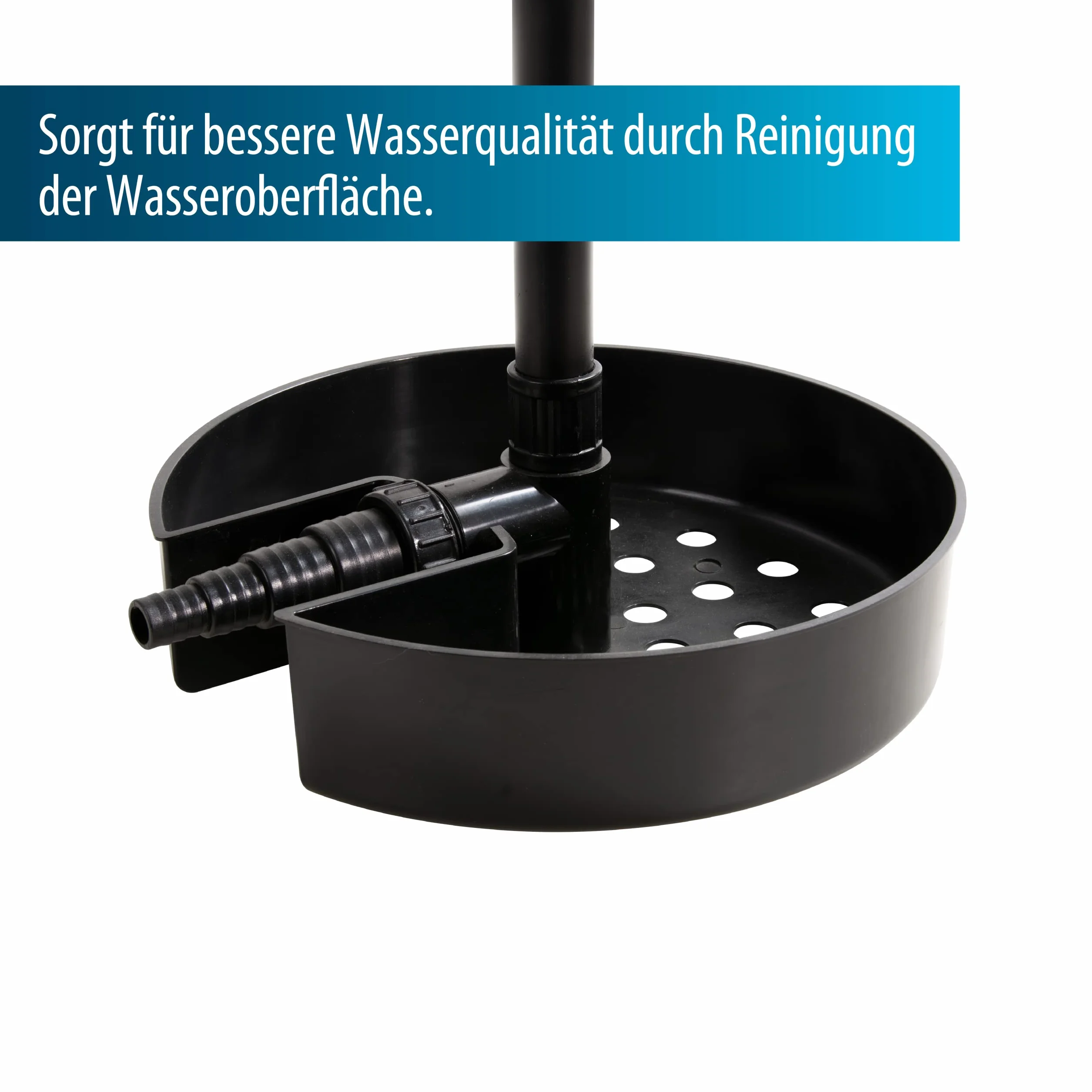AquaForte Pływający skimmer stojący 30 x 35 x 34 cm czarny