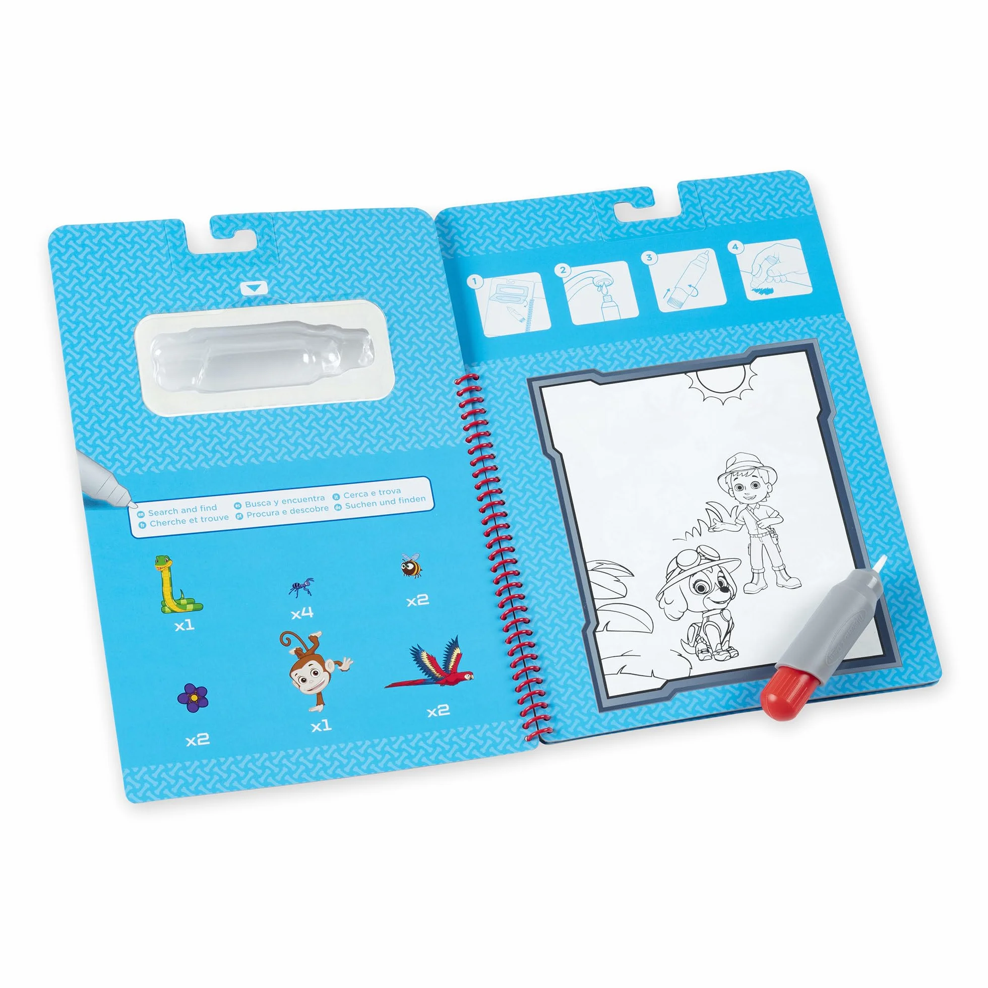 Melissa & Doug - Water Wow! PAW Patrol Skye | kolorowanka wodna | Książka aktywności| Tablice do kolorowania wielokrotnego użytku | zabawka podróżna | 3+ | prezent dla chłopca lub dziewczynki