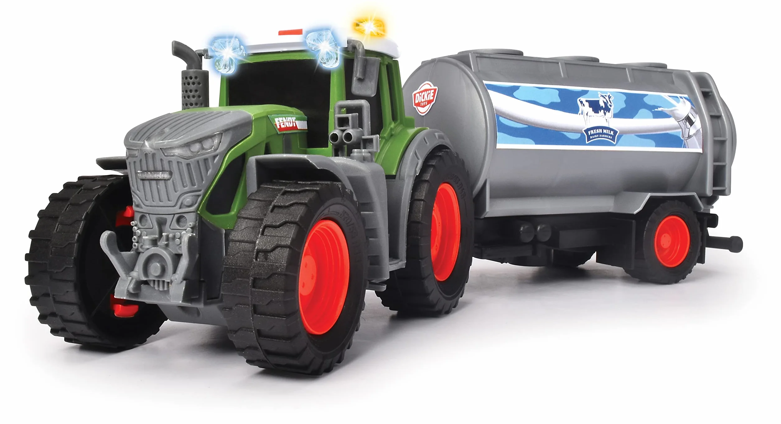 Dickie 203734000 FARM ciągnik z przyczepą na mleko, 26 cm
