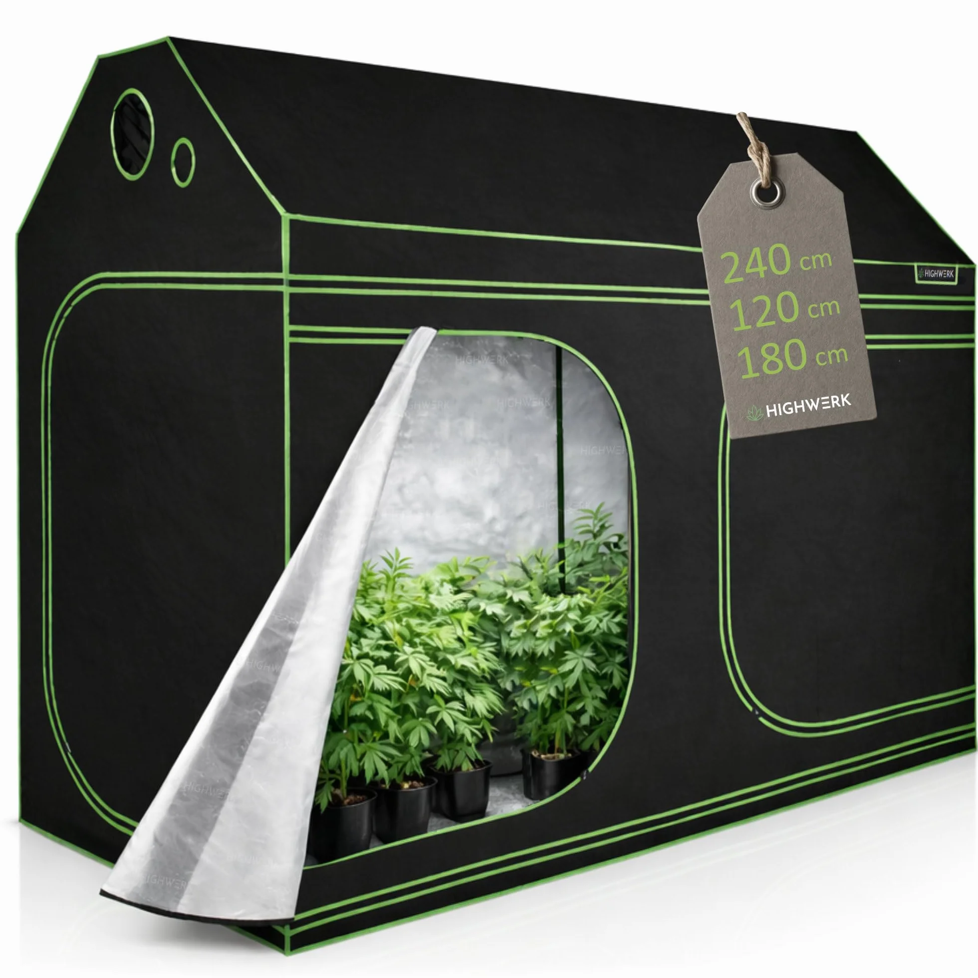 Namiot do uprawy 240 x 120 x 200 cm MyHomeGrow czarno-zielony