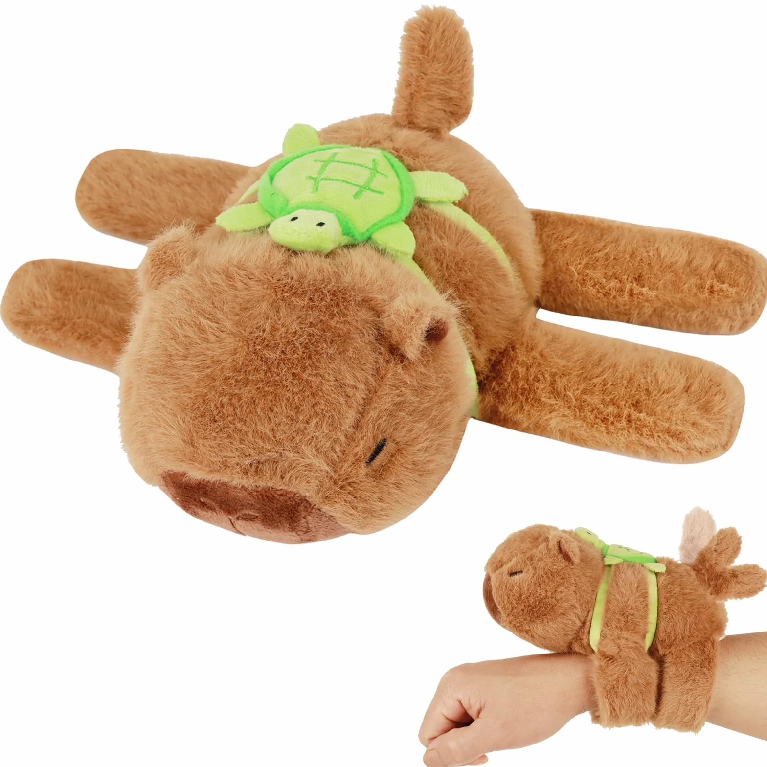 Capybara bransoletka z pluszowym zwierzątkiem, świnka wodna, bransoletka zatrzaskowa dla dzieci chłopców i dziewczynek, pluszowa zabawka, ogon, Capybara