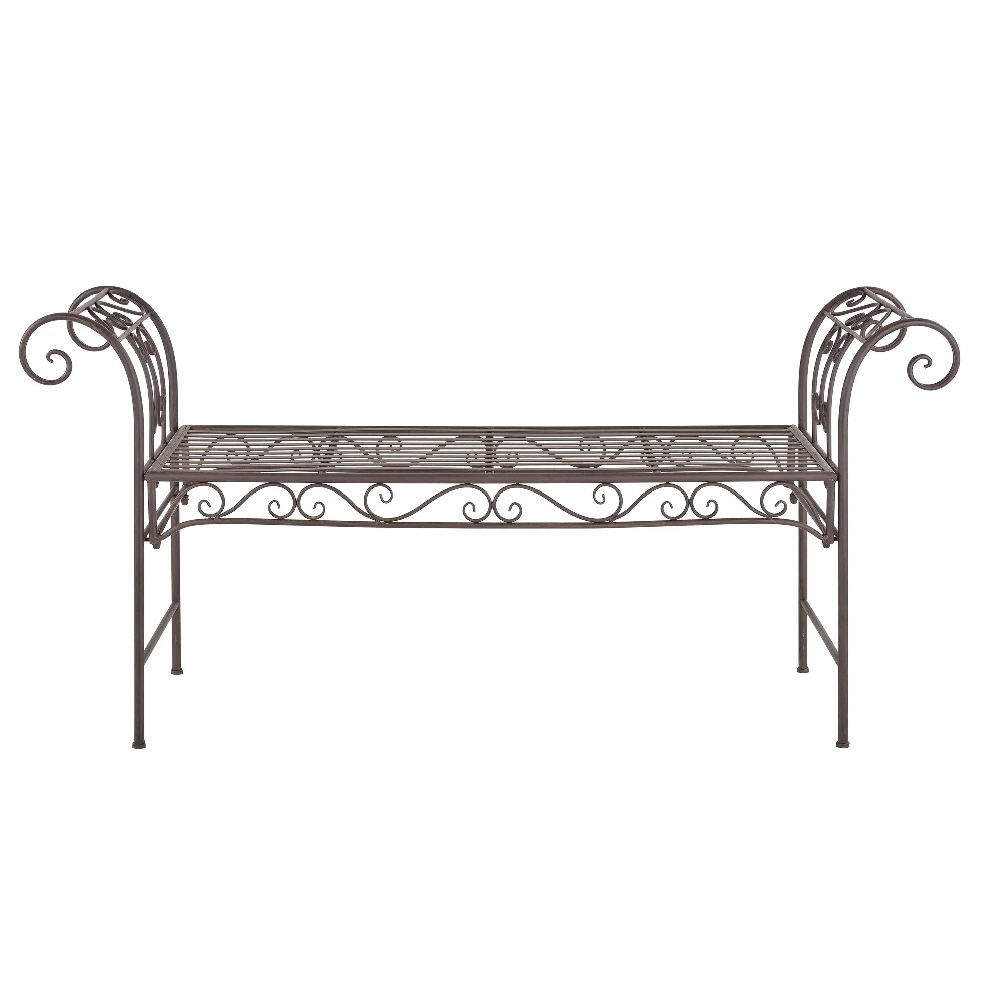 Ławka ogrodowa Cossila 70 x 147 x 46 cm metalowa stal szlachetna brąz 200 kg