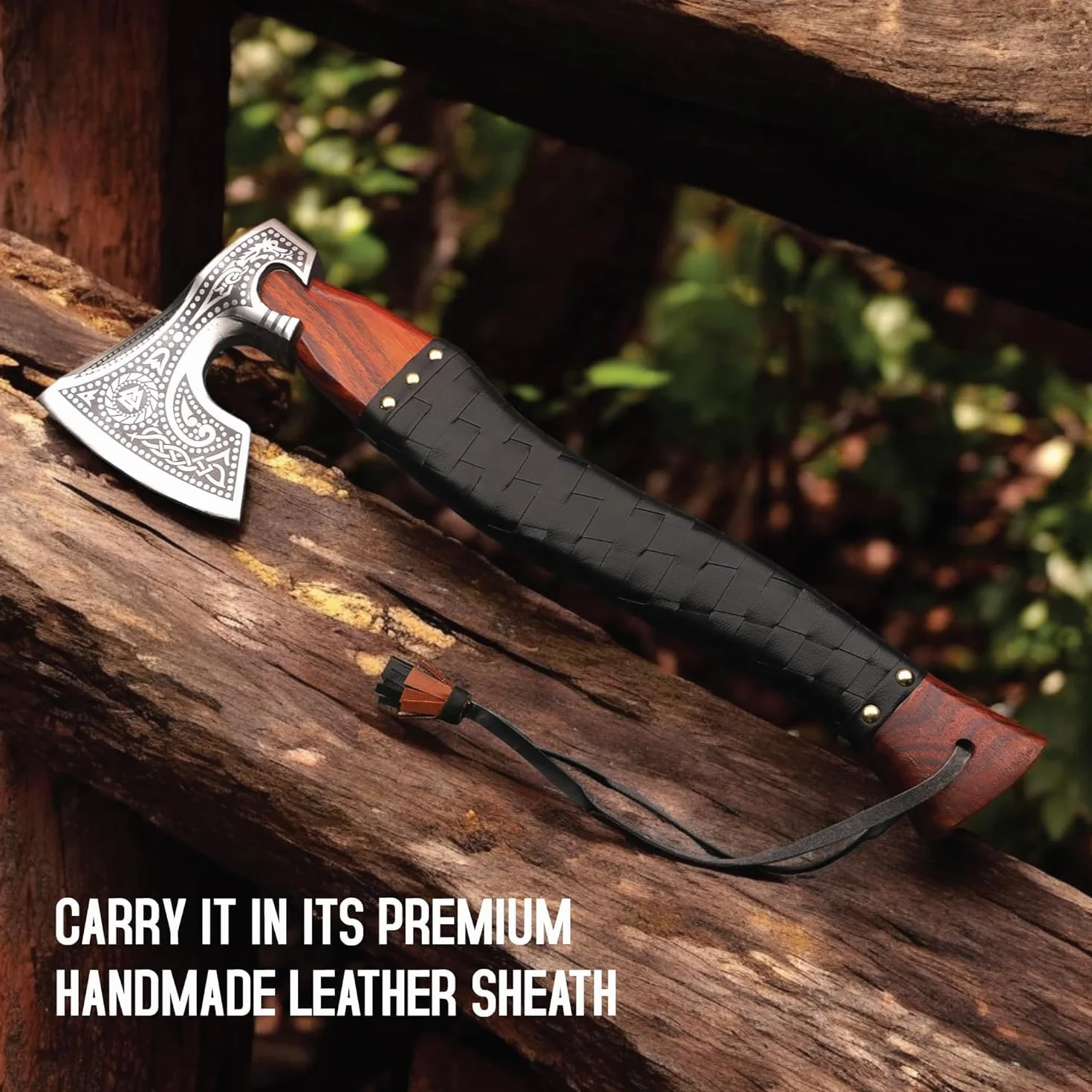 Viking Siekiera Hatchet Camping Axe – Ręcznie Robiona Siekiera Chopper z Wysokowęglowej Stali