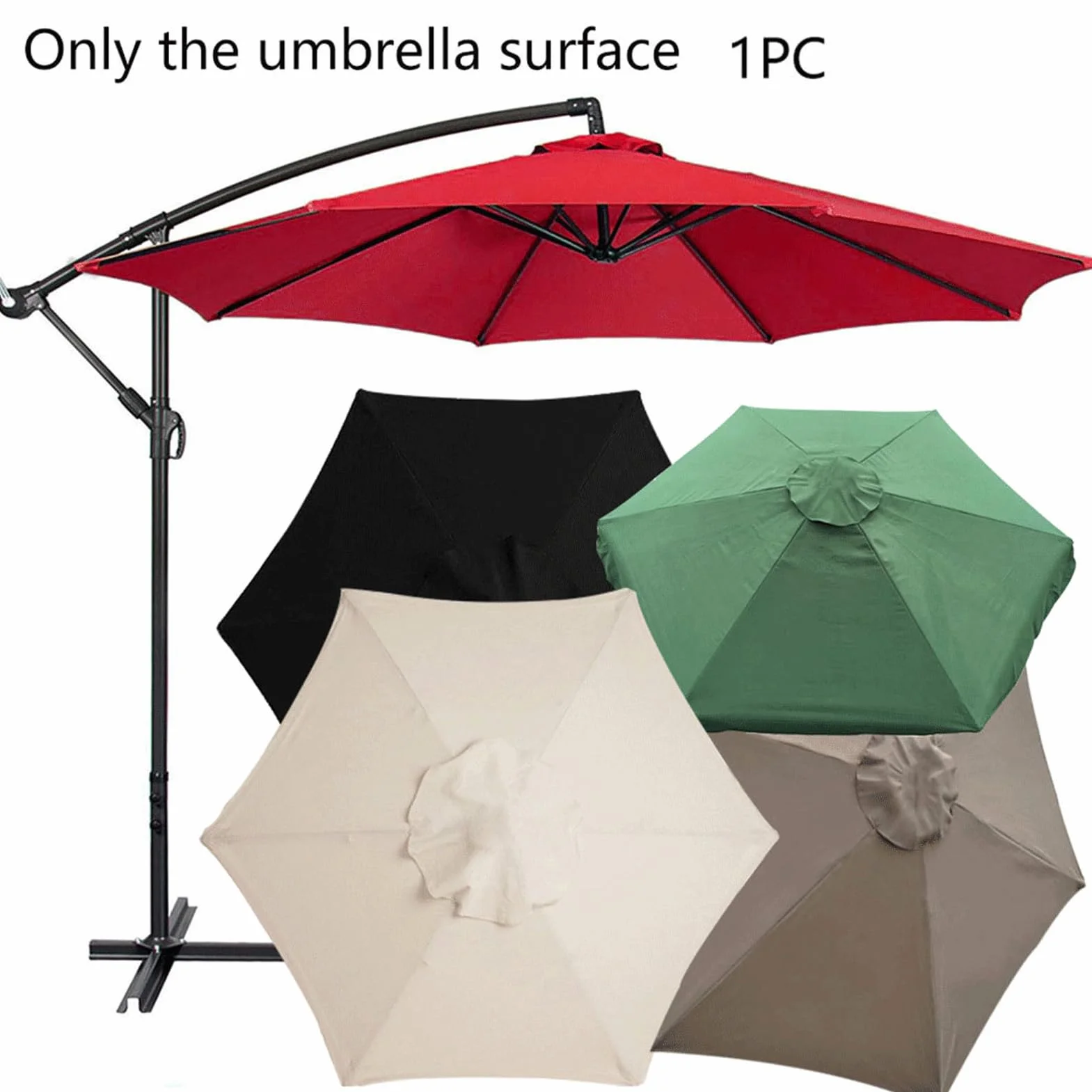 Pokrowiec na parasol ogrodowy UV 50+ 3,0 m 2,7 m 2,5 m 2,3 m 2 m 6 żeber