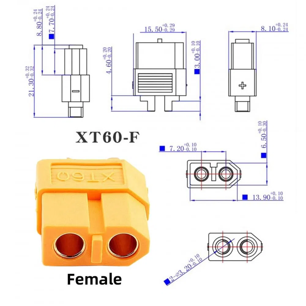 CY Adapter XT60 gniazdo protokół SC100 na gniazdo EC5 adapter szybkiego ładowania do akumulatora RC Lipo Quadcopter Multicopter lotnictwo modelarskie