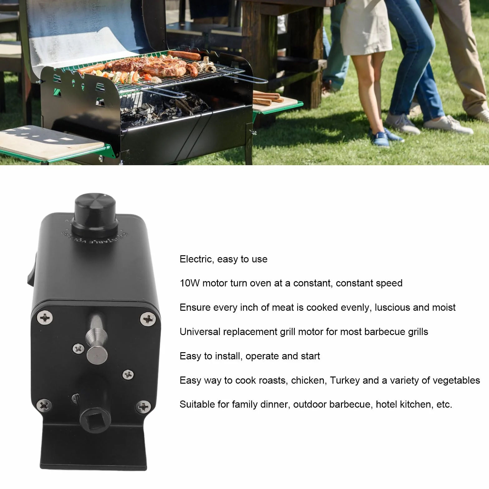 Silnik Rożna Grilla 5V-12V Regulowana Prędkość Elektryczny do BBQ USB