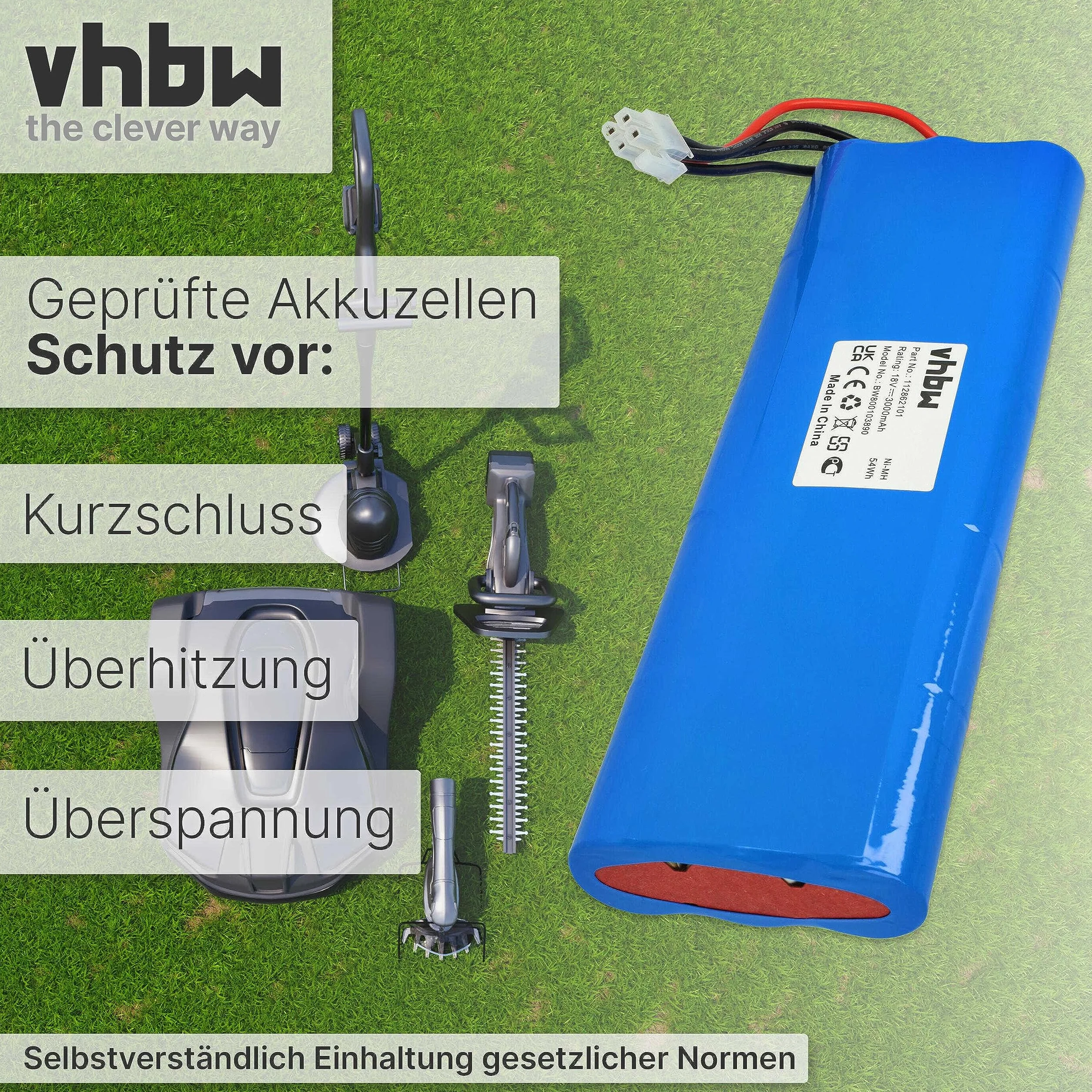vhbw Akumulator NiMH 3000 mAh 18 V do Husqvarna Automower 210C 220AC 230ACX 260ACX G2