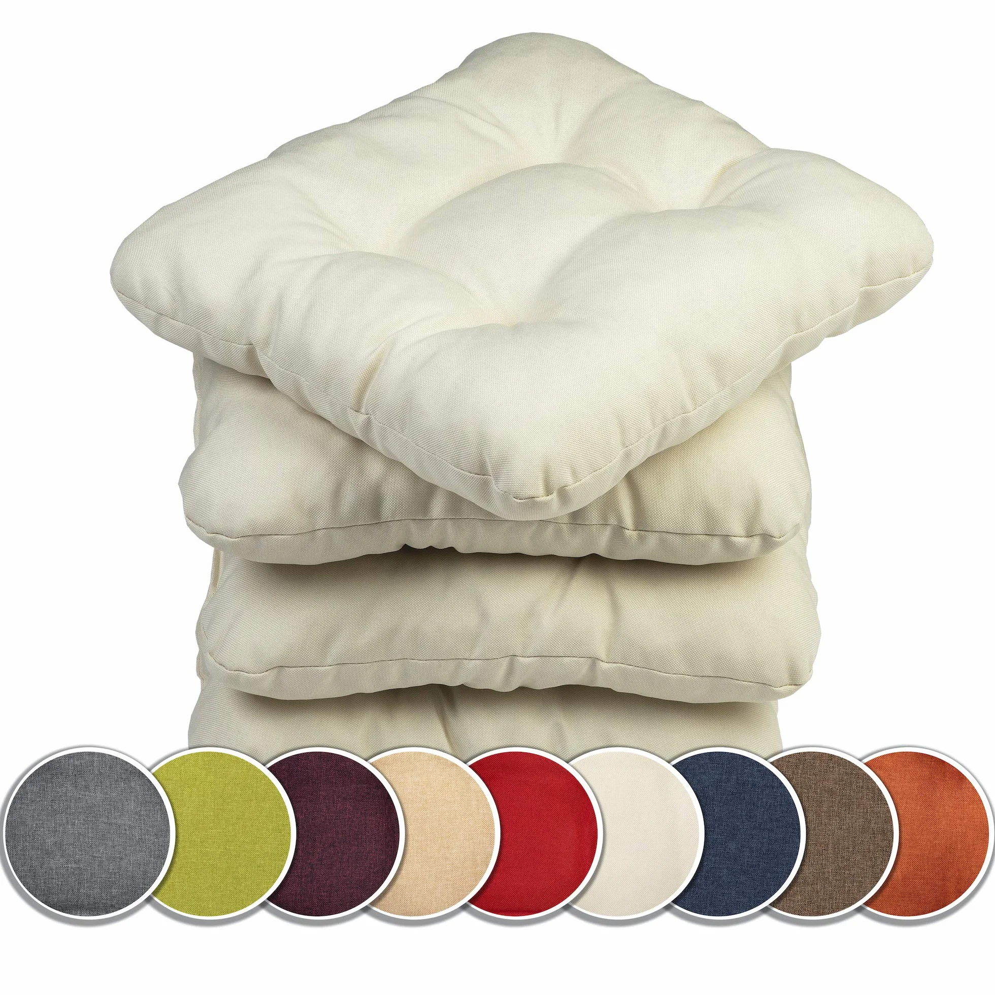 Sunnypillow zestaw 4 poduszek na krzesła 45x45 cm 8 cm do domu i ogrodu
