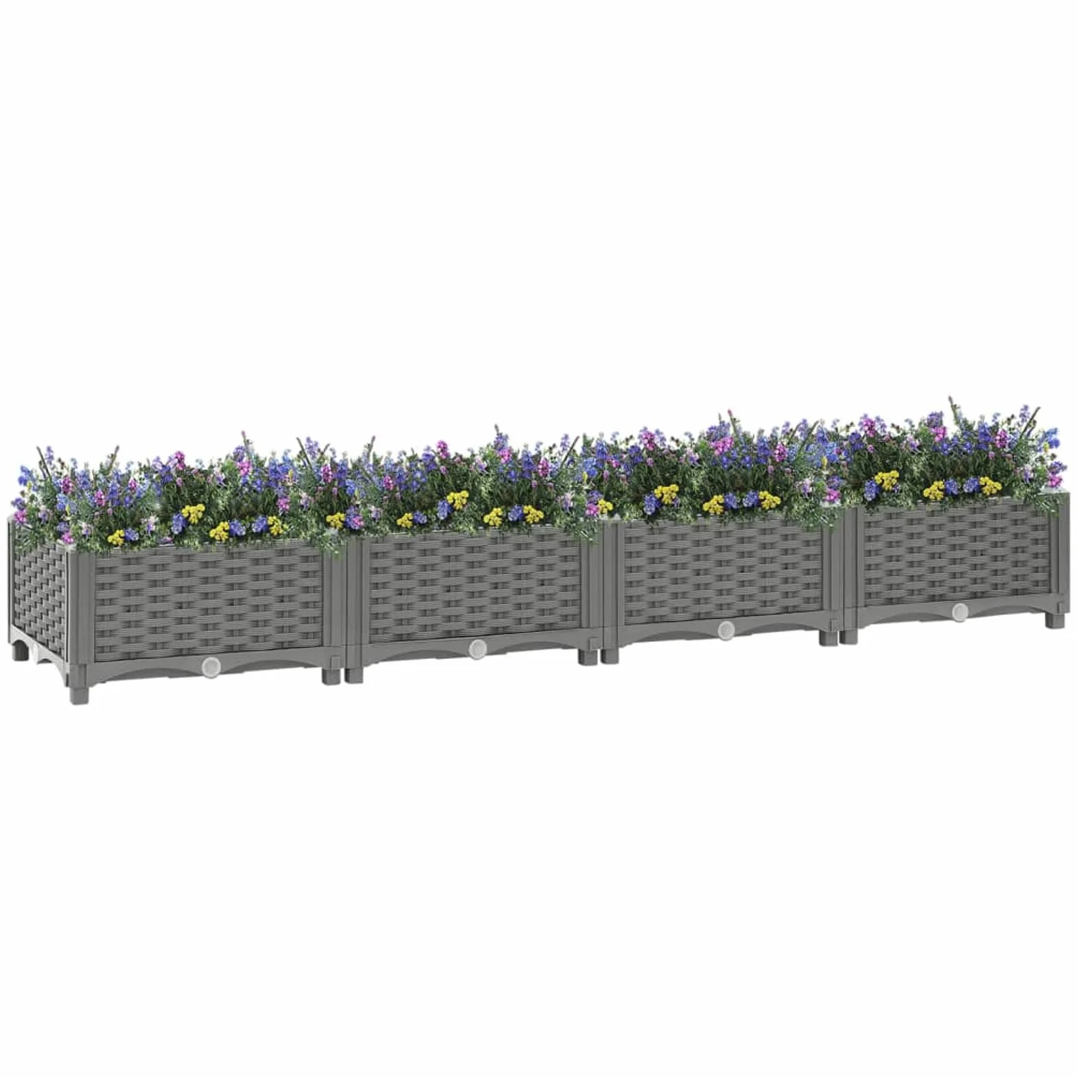 Homgoday Podwyższona grządka 160 x 40 x 23 cm polipropylen jasnoszara