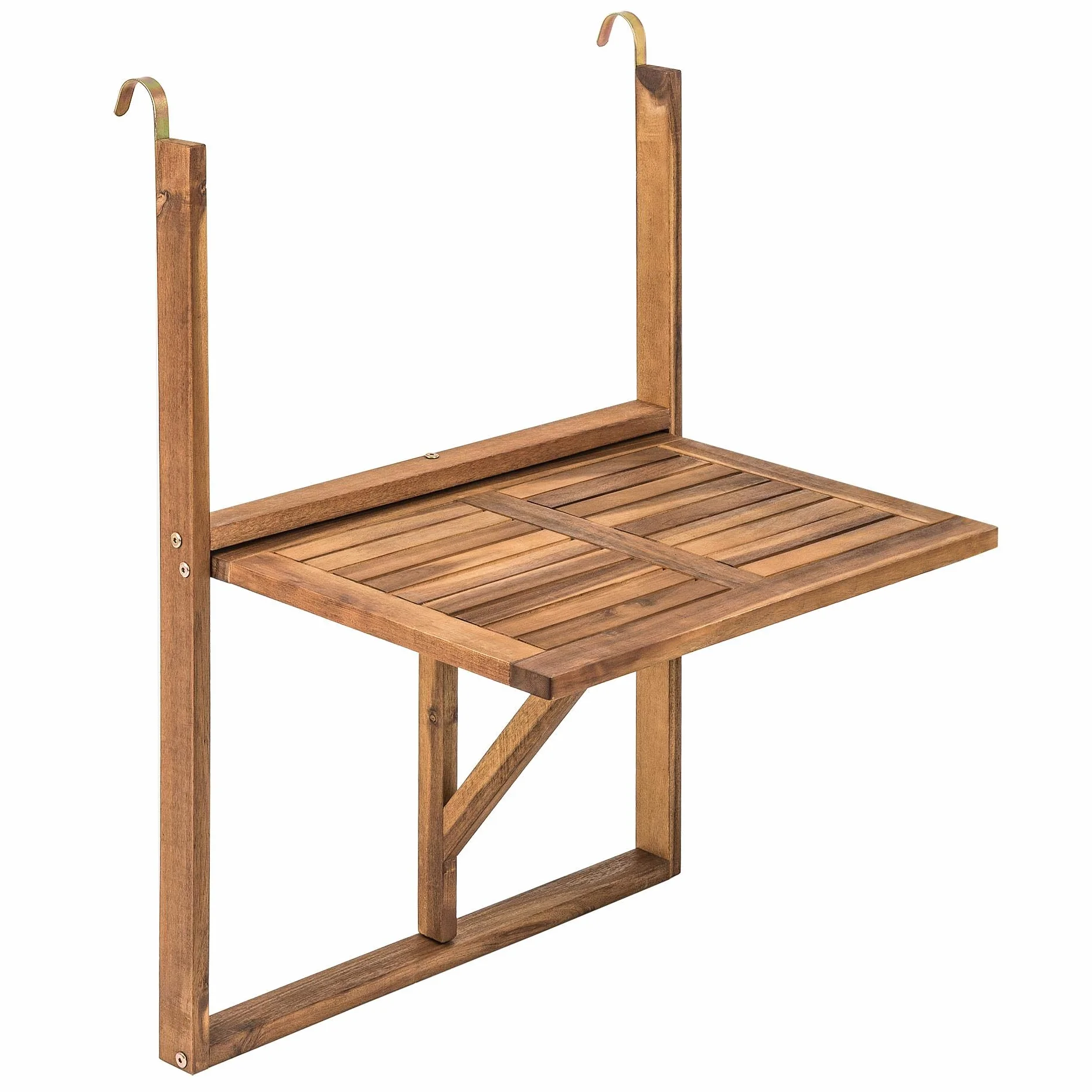 ESTEXO Składany stół balkonowy z drewna akacjowego wiszący 60 x 40 cm
