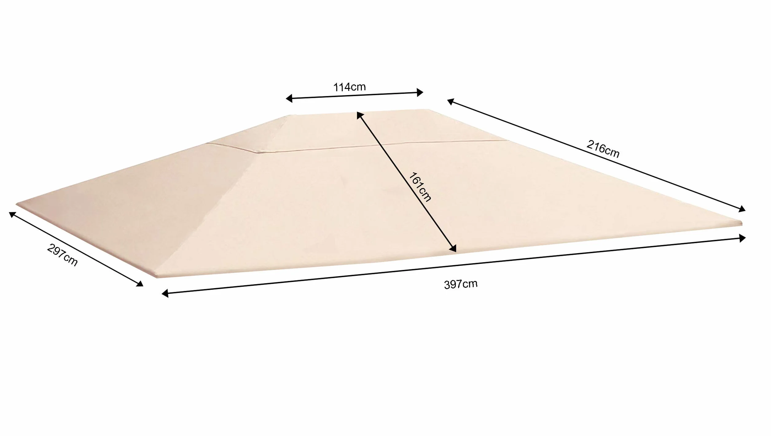 Quick Star zapasowy dach ogrodowy 250 g 3 x 4 m piaskowy