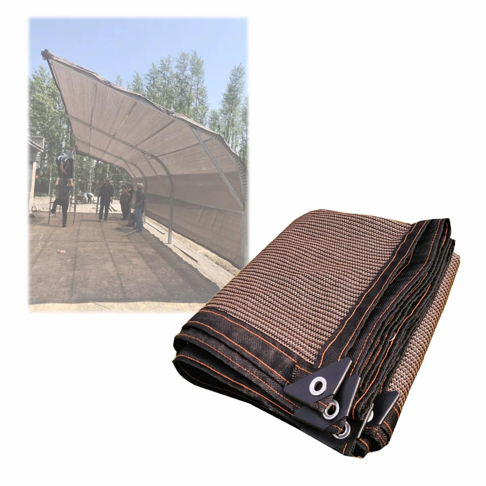Tkanina Przeciwsłoneczna Przepuszczająca Wodę 90% Siatka Osłona Przeciwsłoneczna Do Patio Ogrodowa Pergola Markiza (3x4 m)