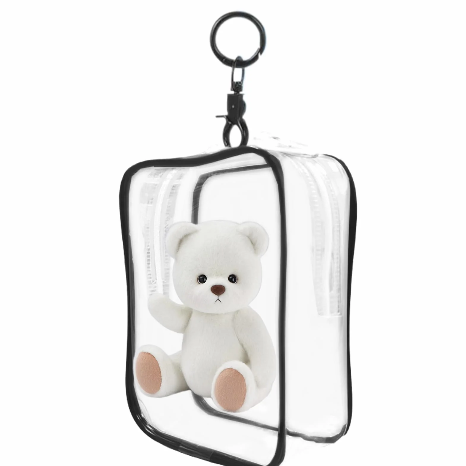 Wyczy?? etui na brelok do kluczy, gablot? dla lalek | Wielofunkcyjna kwadratowa torba ekspozycyjna,Kwadratowy model figurki z breloczkiem, przezroczysty organizer do przechowywania figurek dla ma?ych