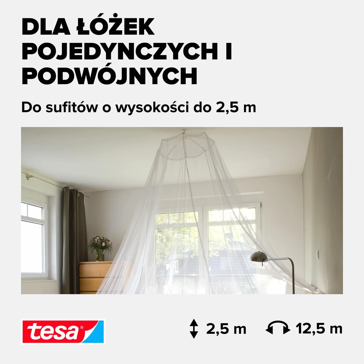 tesa Insect Stop Comfort Moskitiera na Łóżko 125 x 250 cm Biała