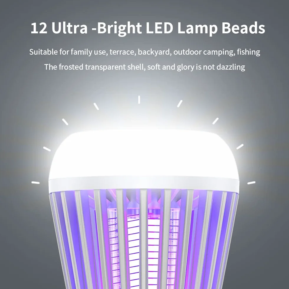 Lampa owadobójcza na komary UV LED 2000 V ładowalna kempingowa