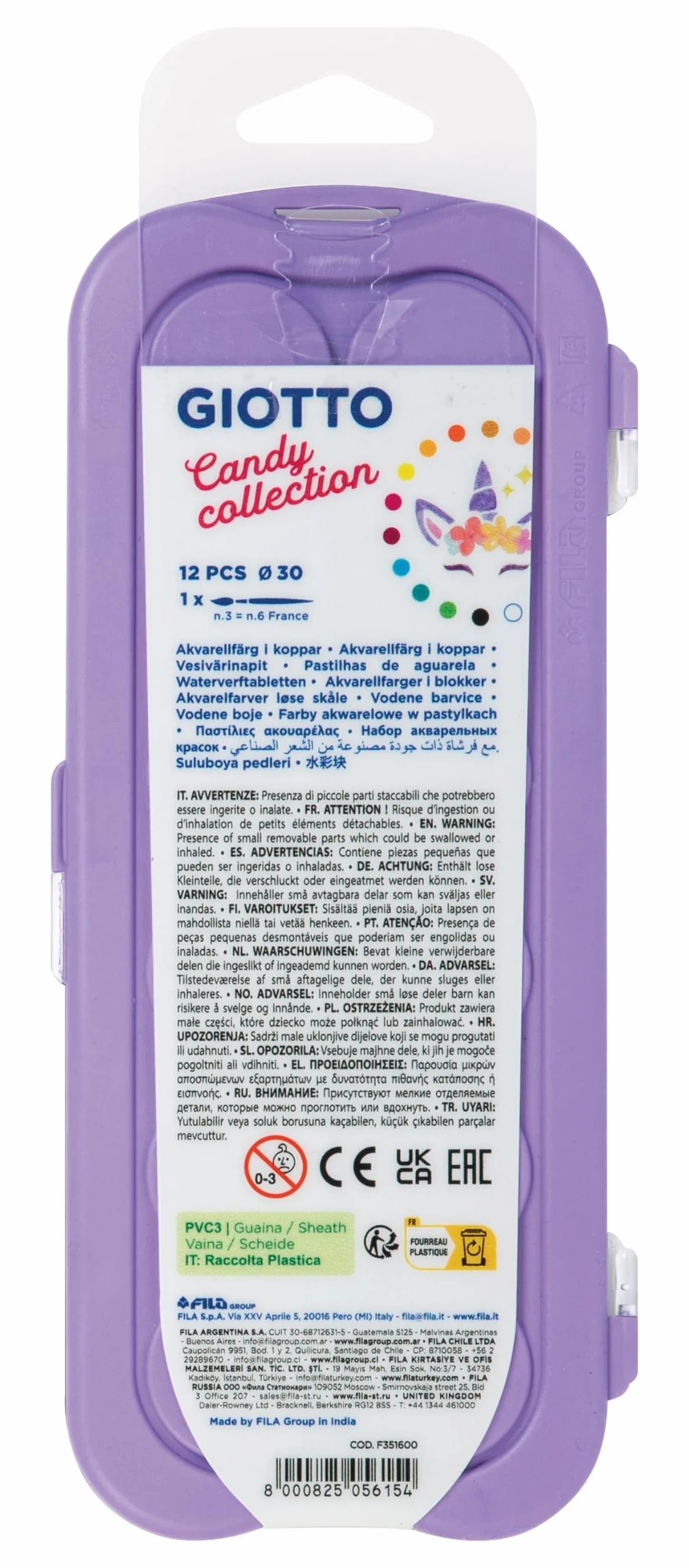 GIOTTO Akwarele Candy Collection F351600 pastelowe kolory