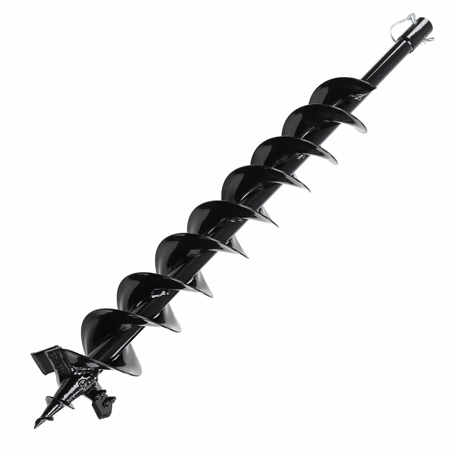 Wiertło do gleby stalowe 800 mm x 100 mm ze sworzniem zabezpieczającym i adapterem