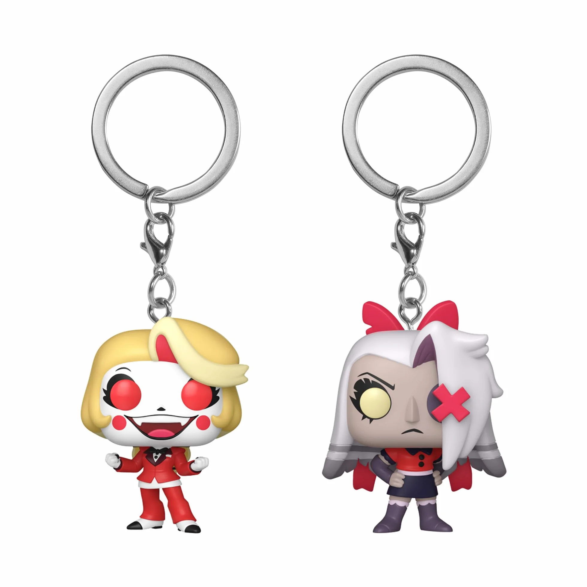 Funko POP! Brelok do kluczy: Hazbin Hotel - Charlie & Vaggie - 2 sztuki - Oryginalny brelok do kluczy - Mini Figurka kolekcjonerska - Prezent do pończoch - Pomysł na prezent - Oficjalny produkt