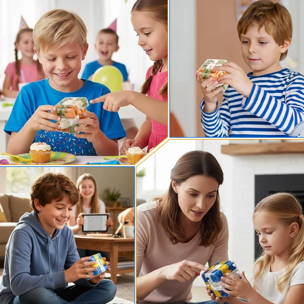 Kostka Z Labiryntem Labiryntowa, Mózgu Zabawka Interaktywne Labirynty, Interaktywna Gra Zręcznościowa 3D, Logiczne Wyzwanie Kostka Puzzle Labiryntu, Kulka Labirynt 3D