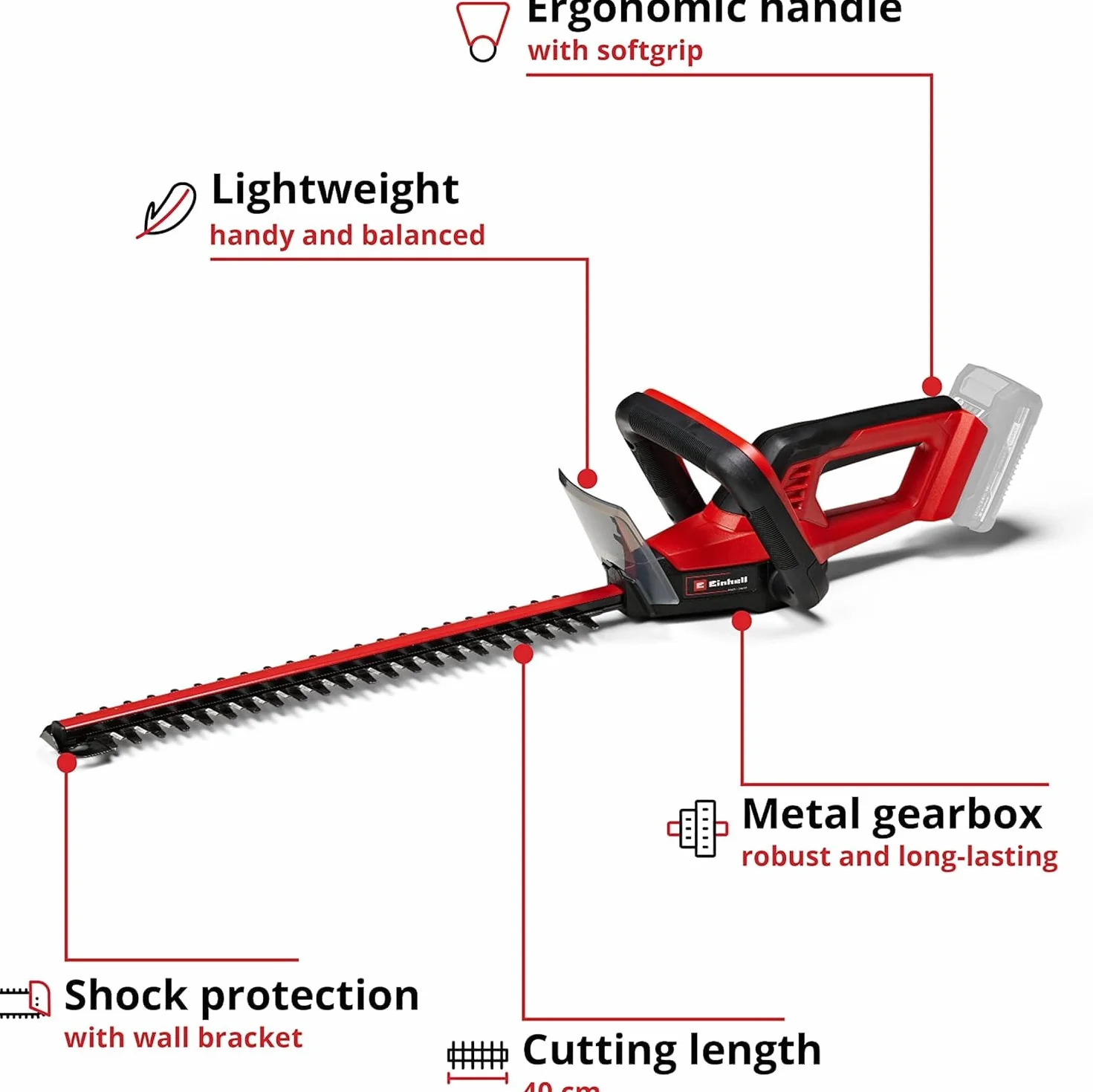 Einhell GC-CH 18/40 Li Solo Akumulatorowe nożyce do żywopłotu 18V Li-Ion Power X-Change