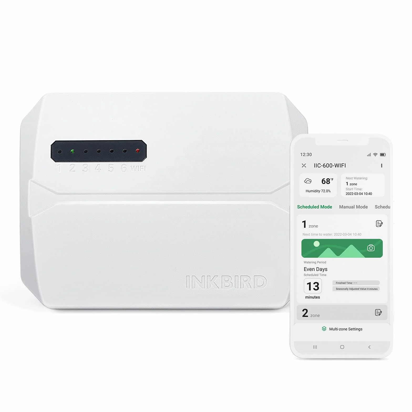 Inkbird 6-drożny programator nawadniania WiFi, inteligentny kontroler z aplikacją i regulacją sezonową