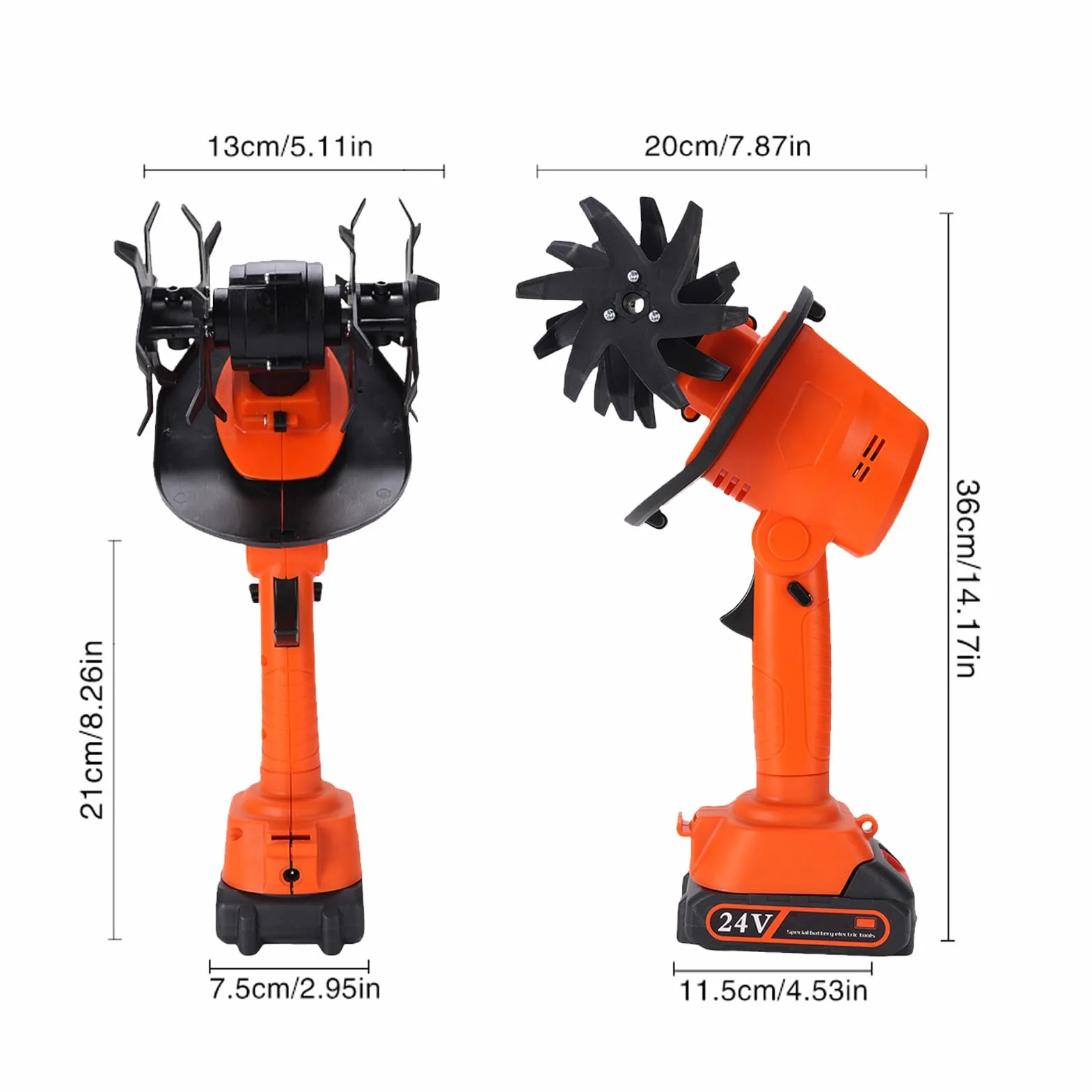 Rototiller Ogrodowy 235r/min Bateria Elektryczny Ręczny Kultywator Mini Uprawa Gleby (wtyczka UE)