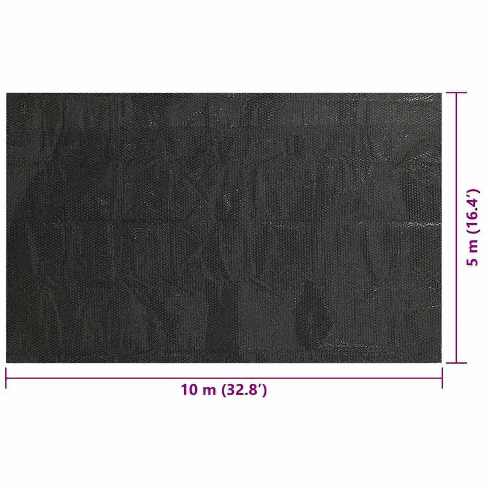vidaXL Prostokątna folia na basen PE czarna 10 x 5 m