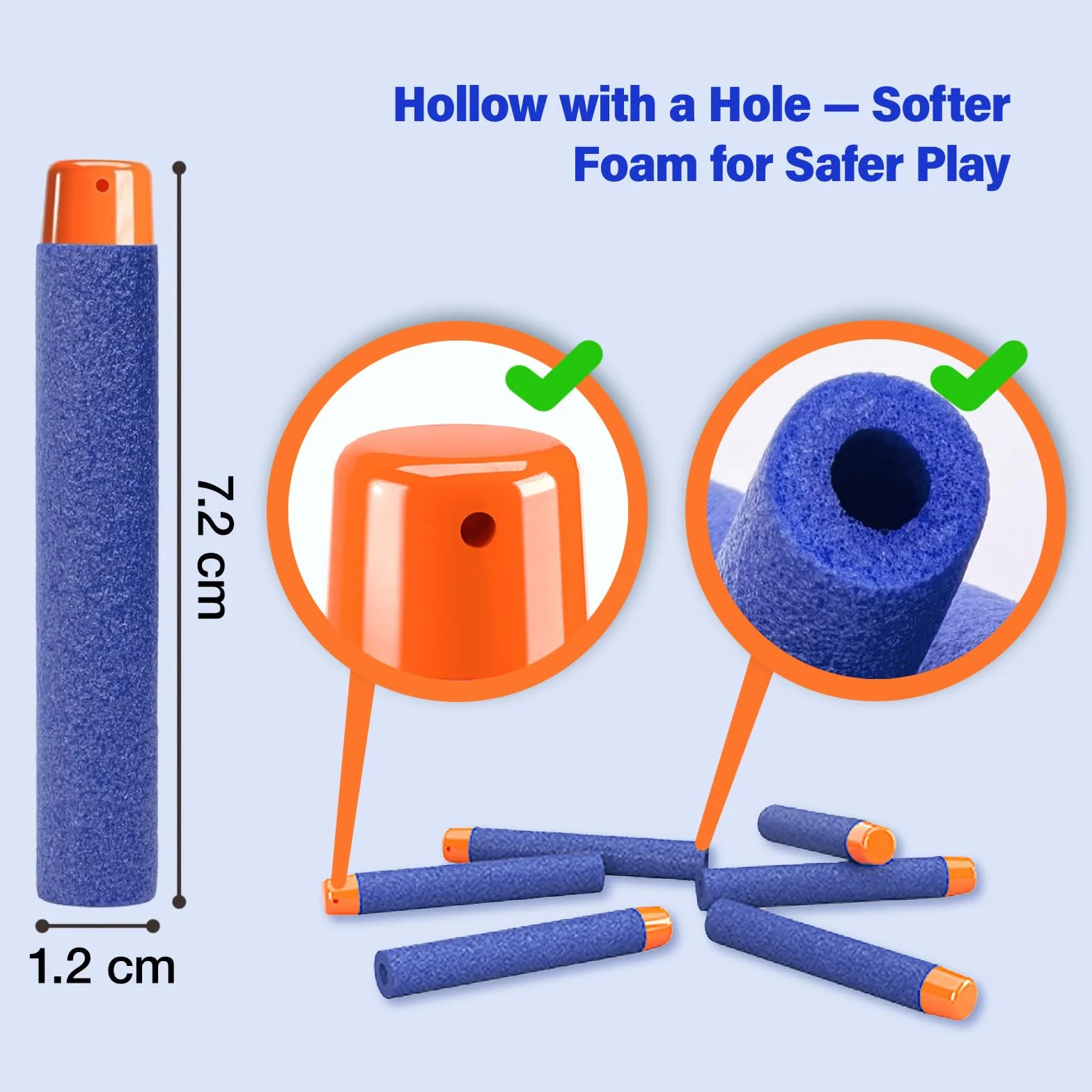 AMOSTING 100 rzutek do Nerf Elite 2.0 z workiem na sznurek, zapasowe lotki amunicja, piankowe rzutki kompatybilne z Nerf Hasbro Fortnite