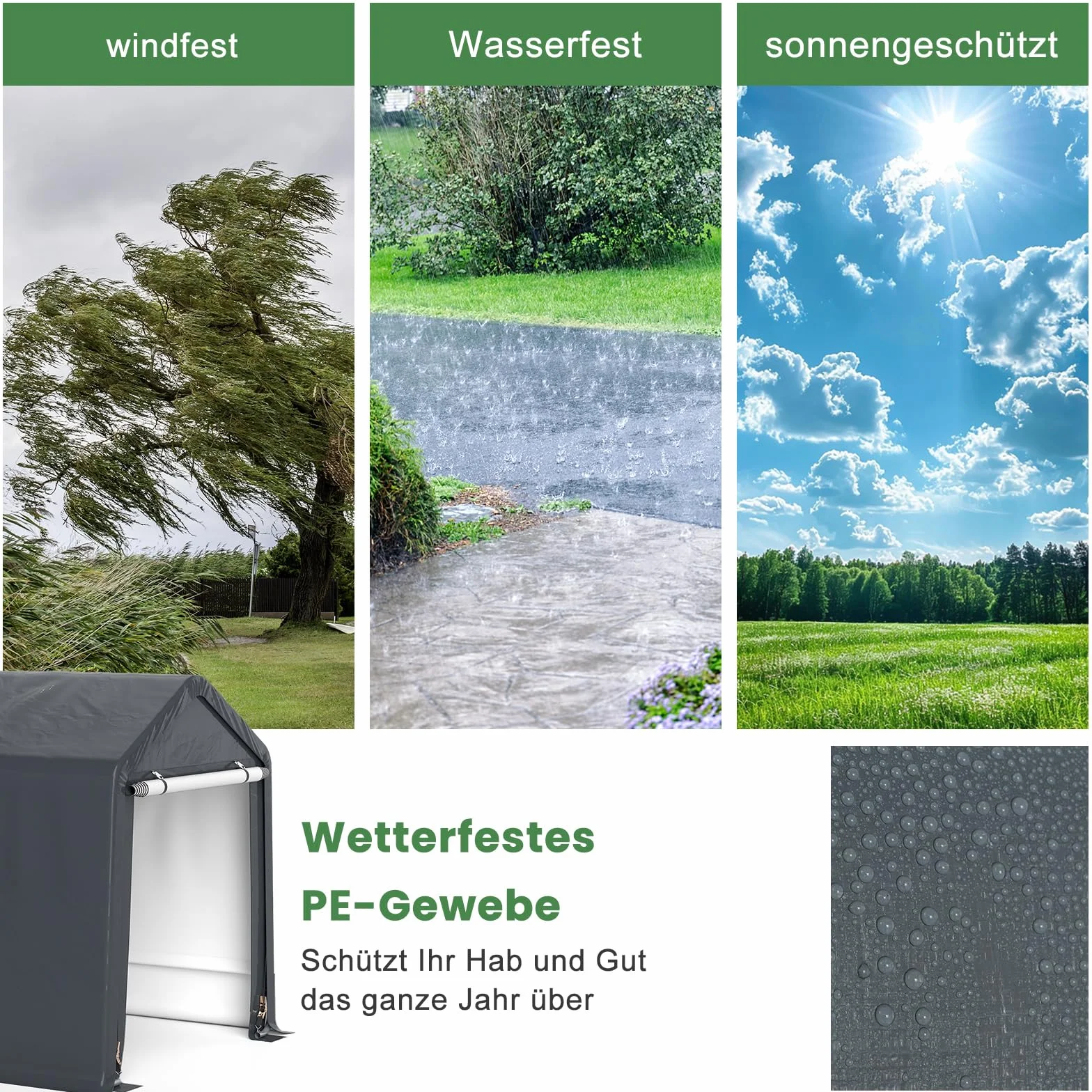 GOPLUS Namiot garażowy 240x195x214 cm odporna na warunki atmosferyczne z zwijanymi drzwiami metalową ramą