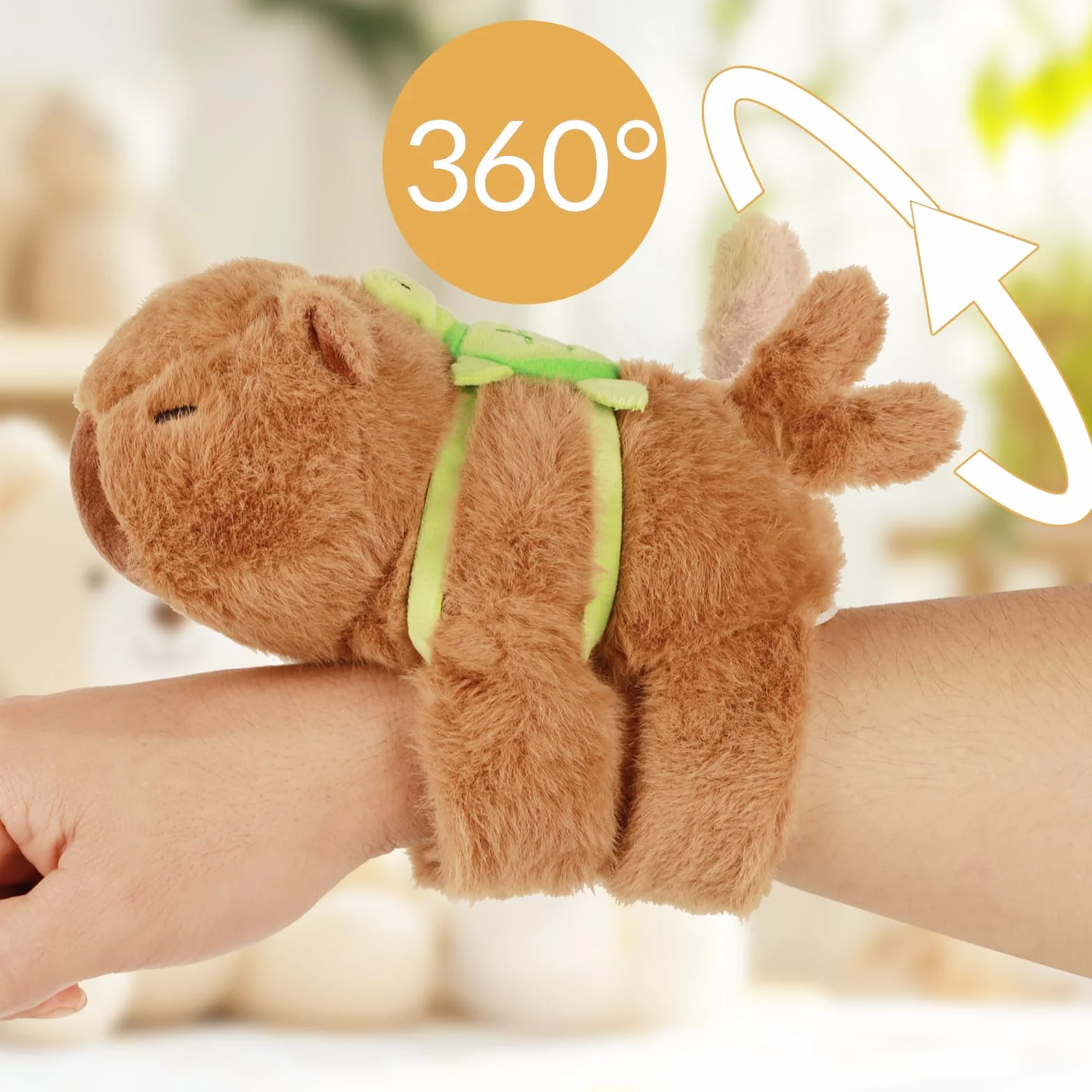 Capybara bransoletka z pluszowym zwierzątkiem, świnka wodna, bransoletka zatrzaskowa dla dzieci chłopców i dziewczynek, pluszowa zabawka, ogon, Capybara