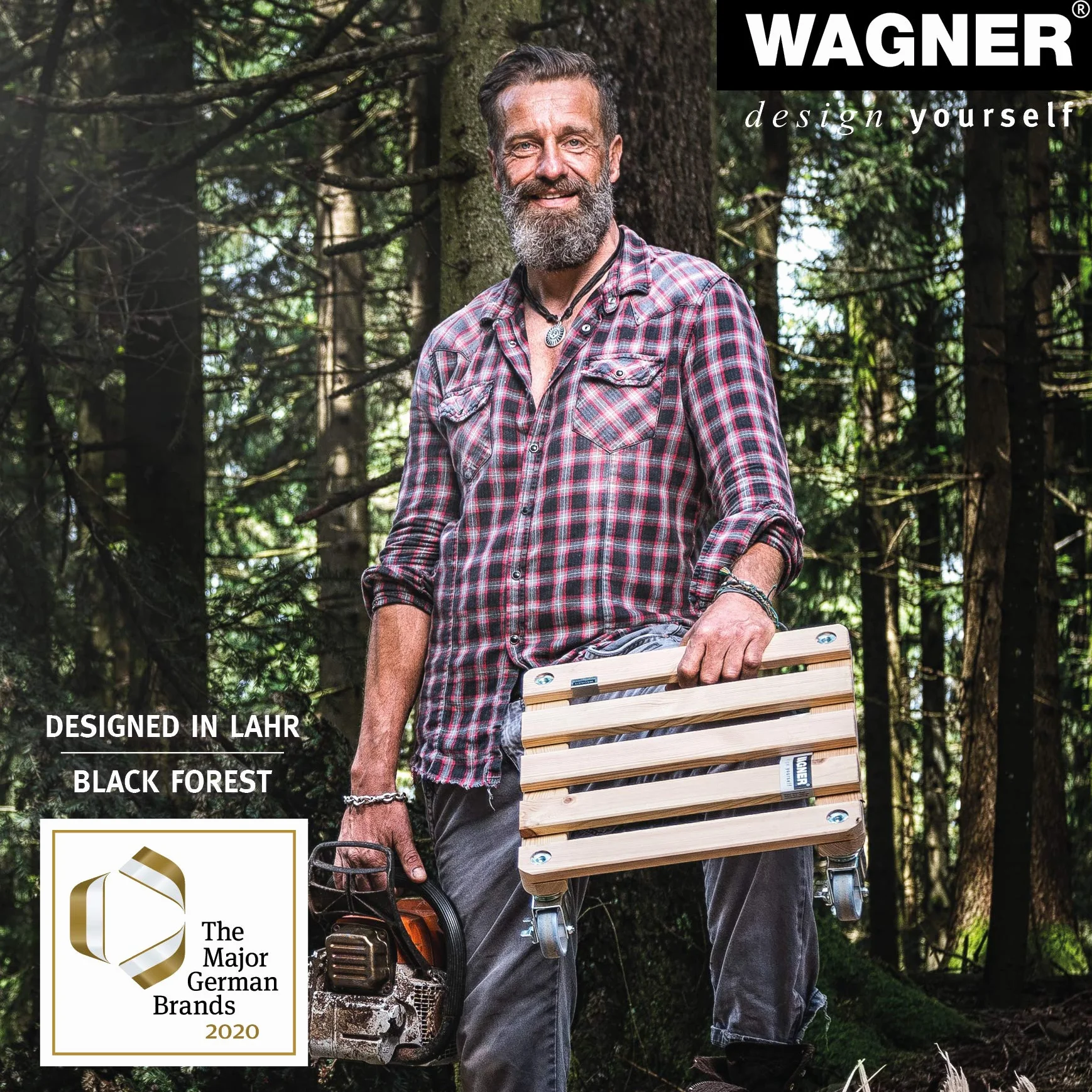 WAGNER Podstawka pod rośliny Black Ø 29,5 x 2,5 cm MDF z powłoką melaminową nośność 100 kg Made in Germany