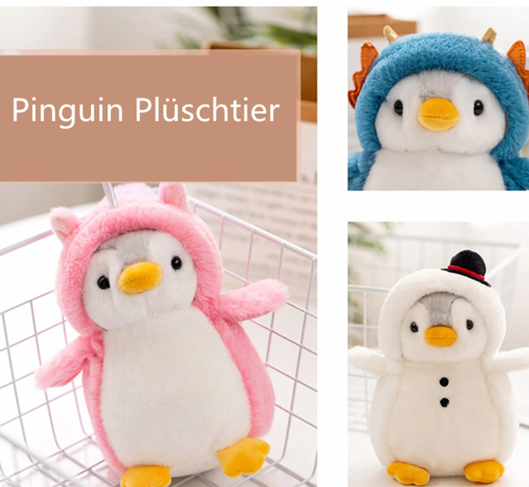 Pluszowe zwierzątko pingwin, pluszowa poduszka, przytulanka, prezent dla dzieci (różowy1)